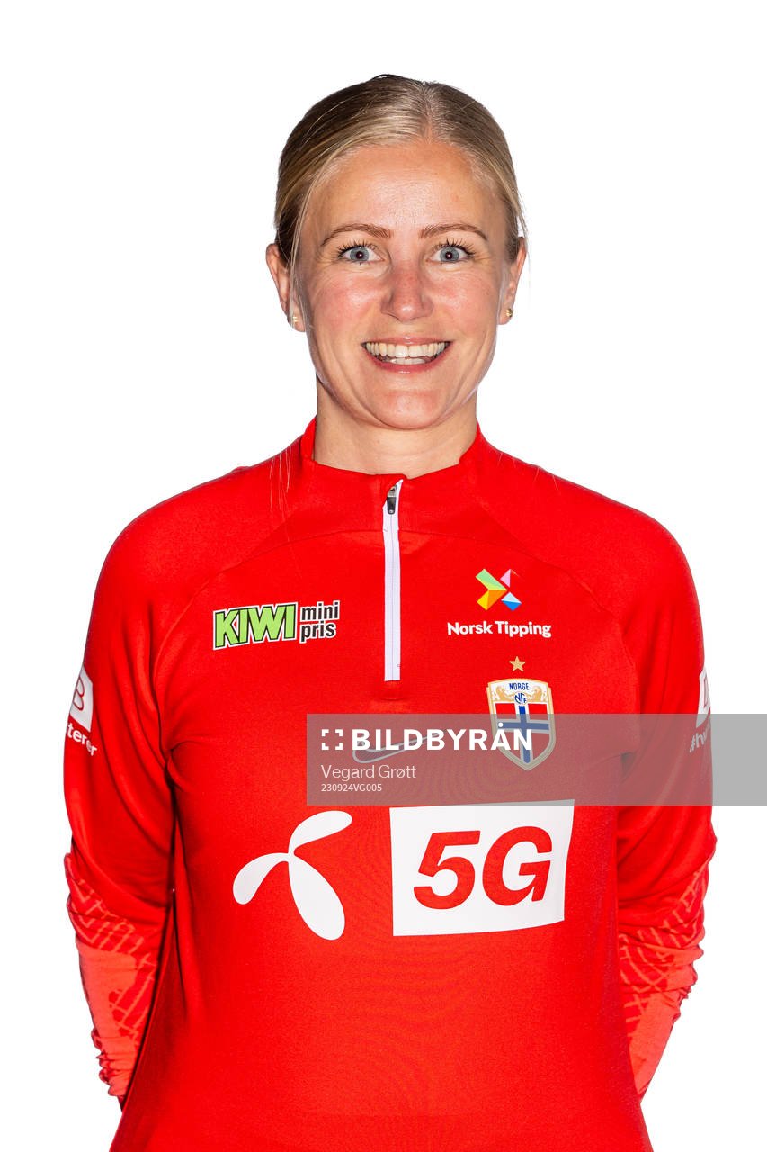 Jeanette Ringstad, team manager of the Norwegian women’s national football team, poses for a portrait on September 23, 2023 in Oslo. 