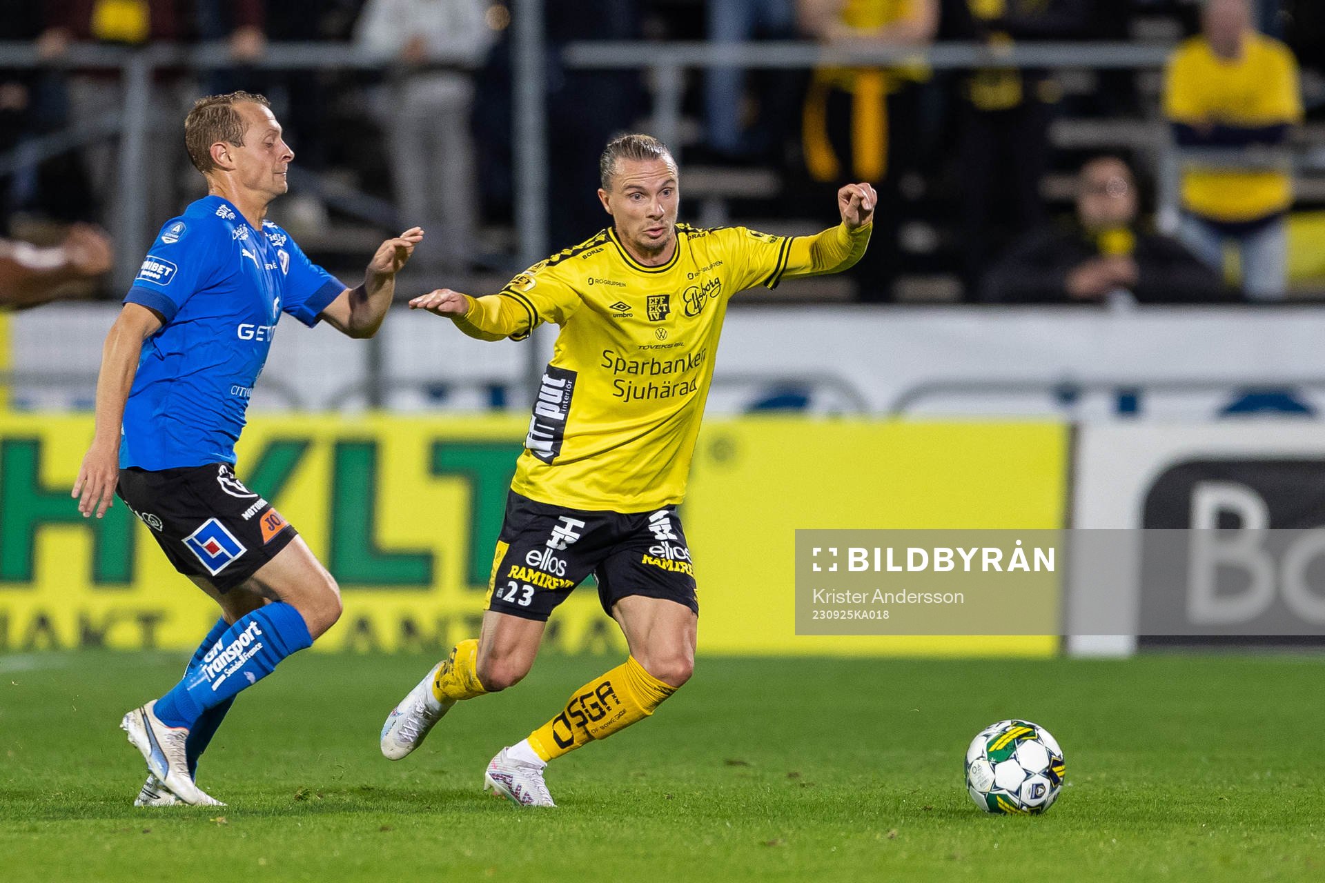 Halmstads Joel Allansson och Elfsborgs Niklas Hult