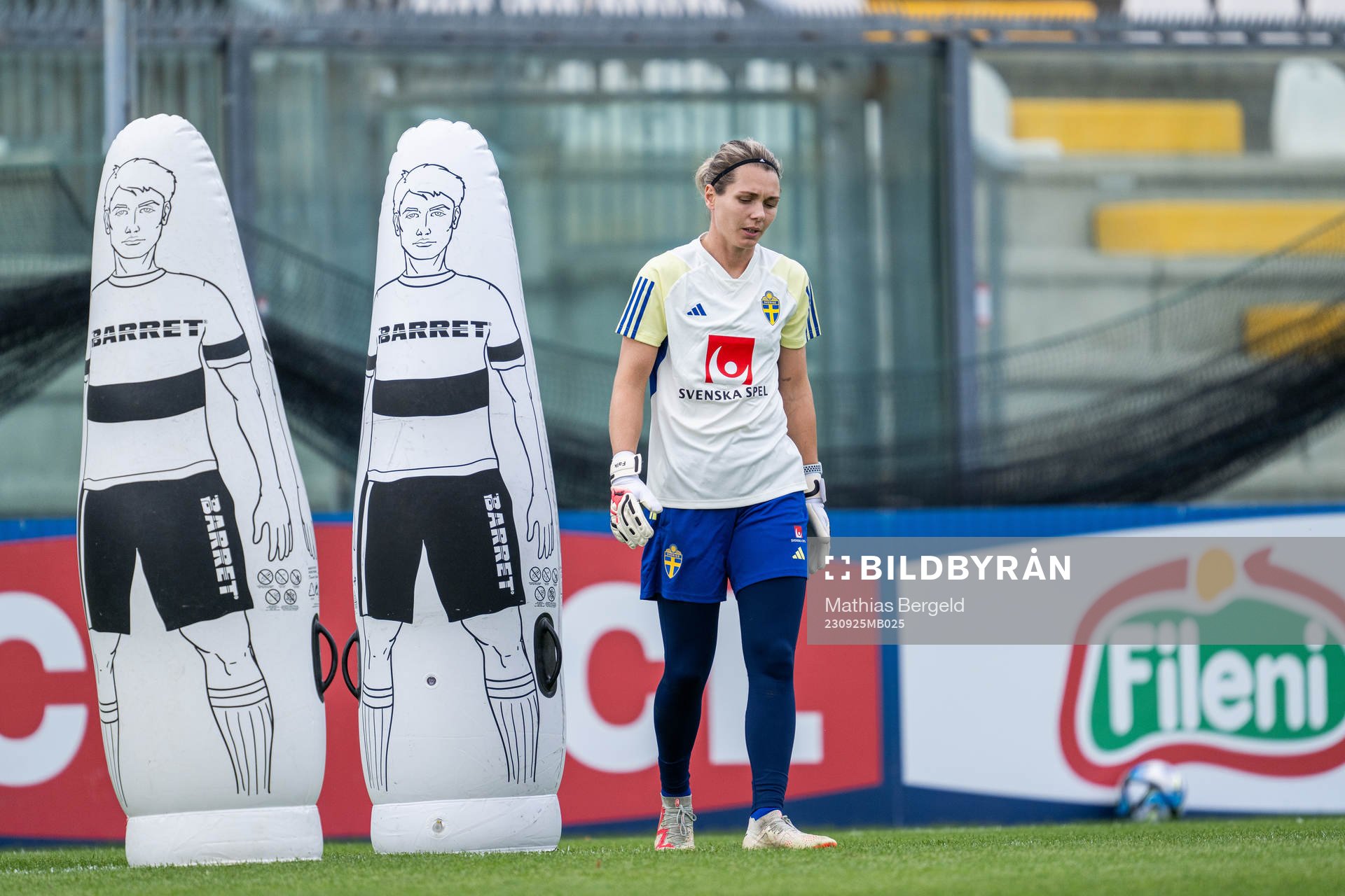 Goalkeeper Jennifer Falk of the Swedish women's national