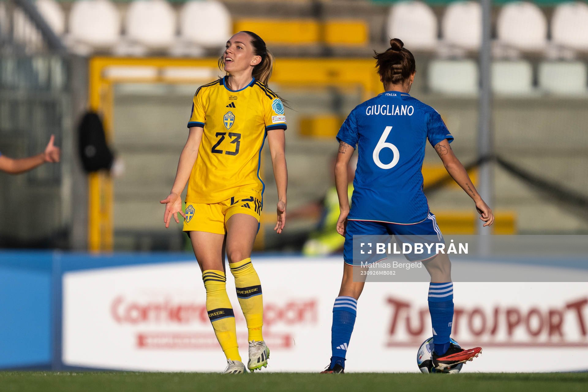 Elin Rubensson of Sweden reacts