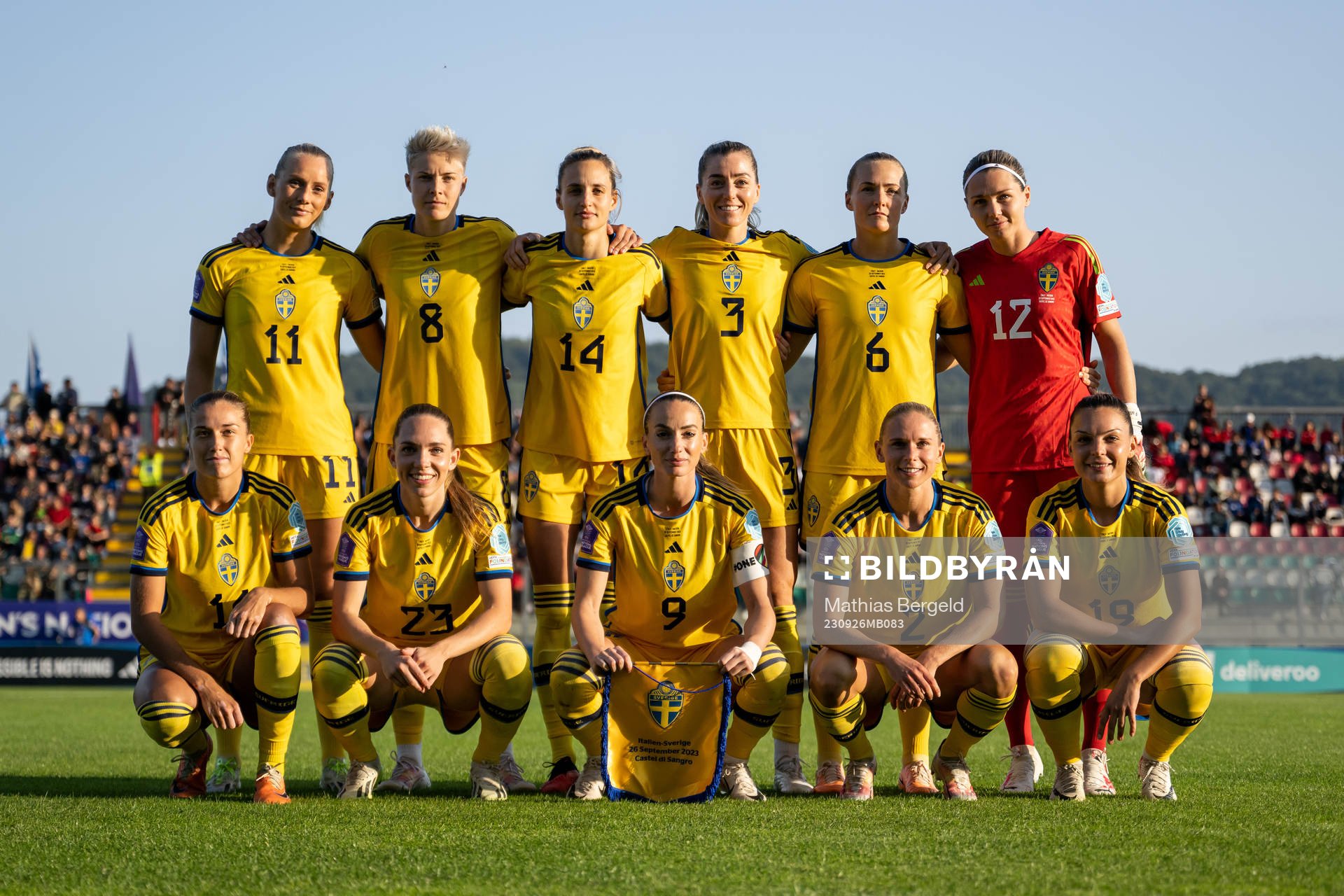 The starting eleven of Sweden pose for a photo