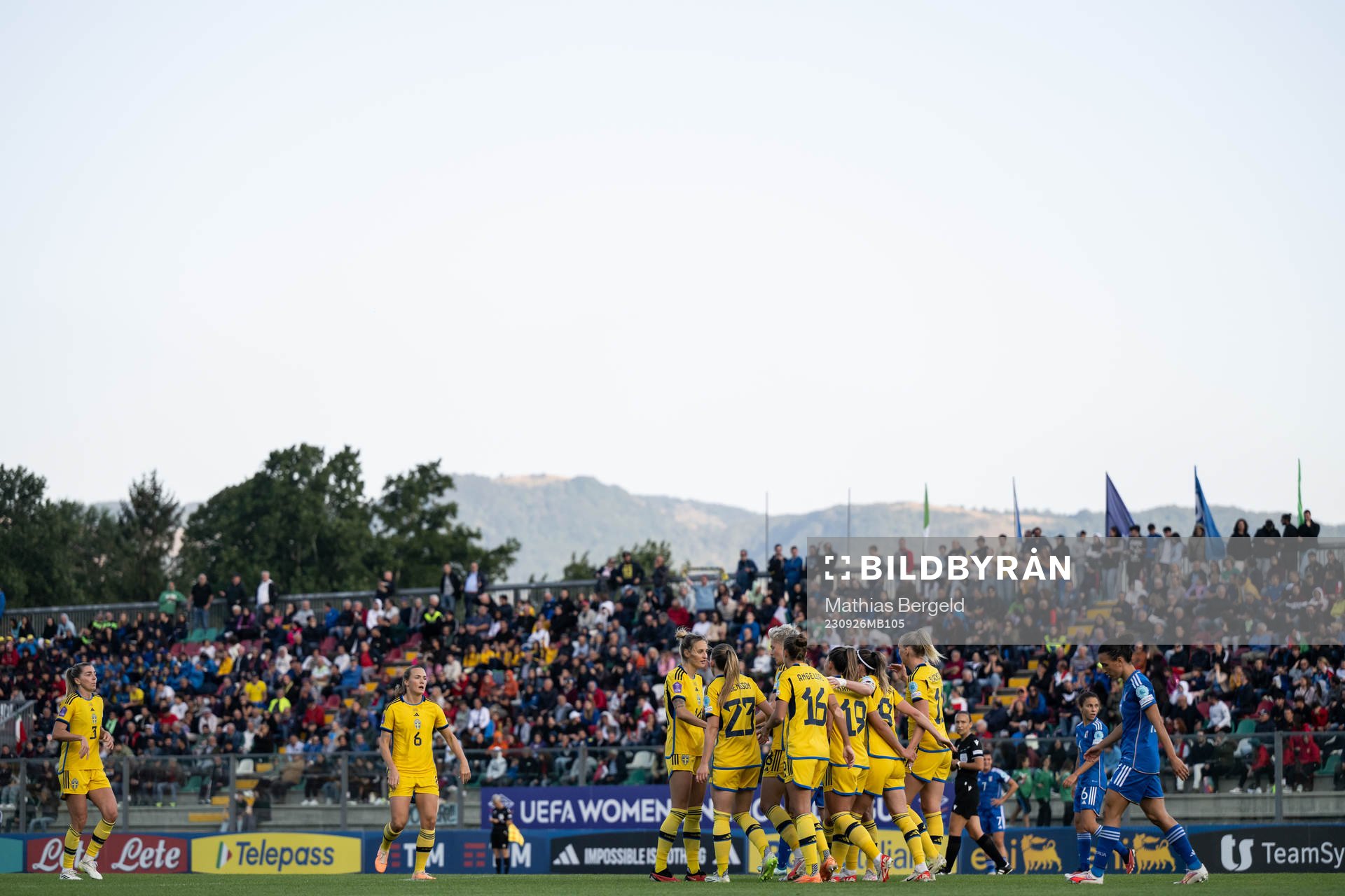 Players of Sweden celebrate