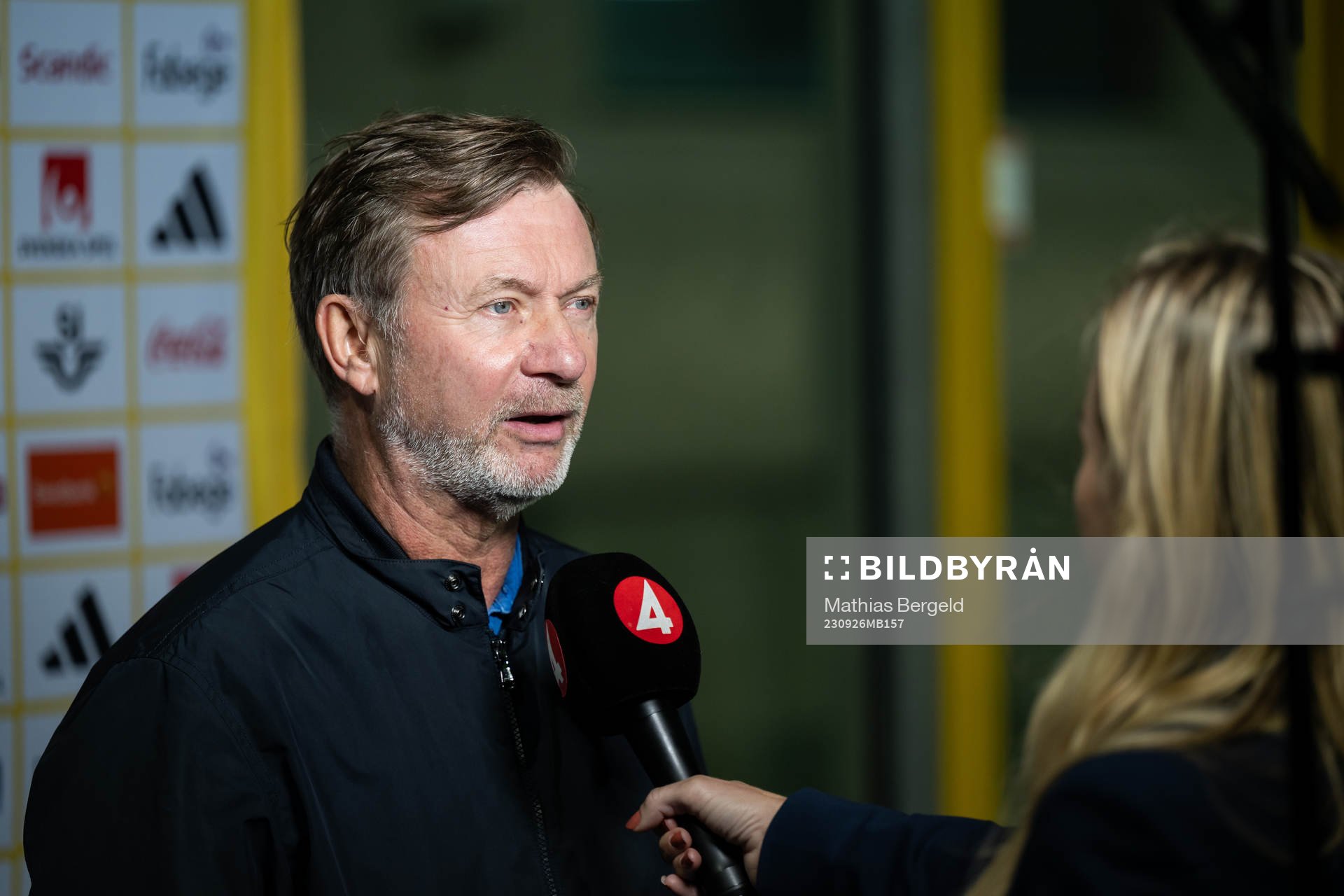 Head coach Peter Gerhardsson of Sweden speaks to media