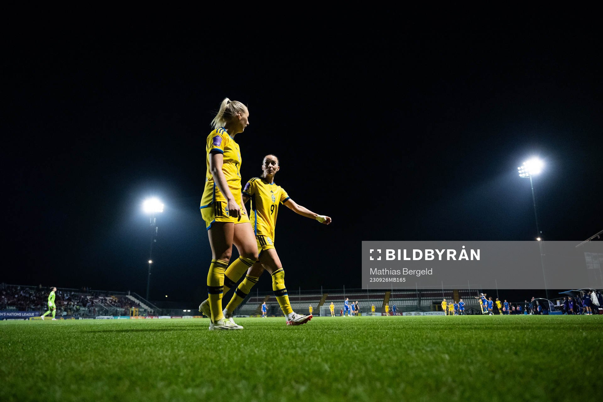 Stina Blackstenius and Kosovare Asllani of Sweden
