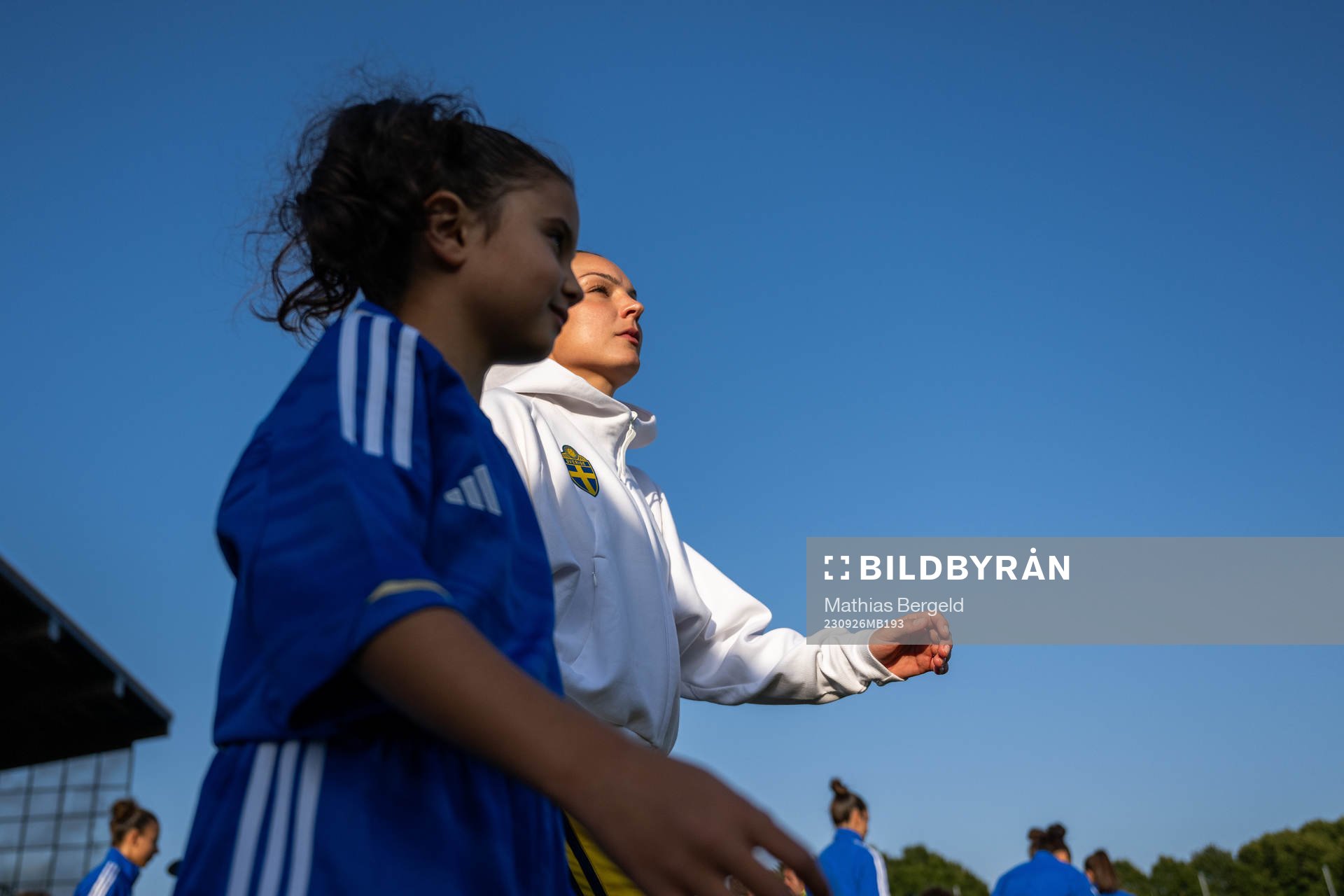 Johanna Rytting Kaneryd of Sweden enter the pitch