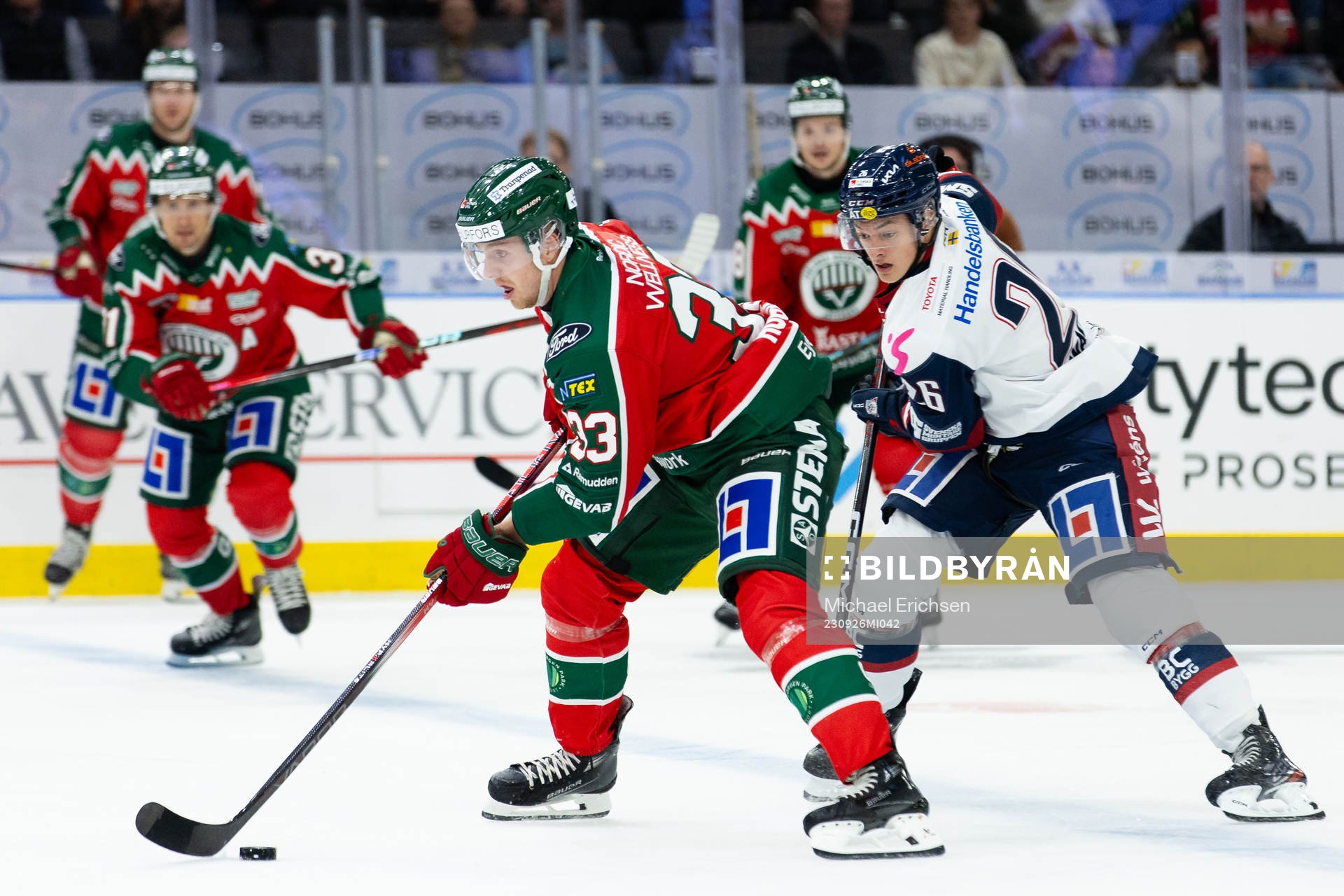 Frölundas Linus Högberg och Linköpings Fabian Wagner