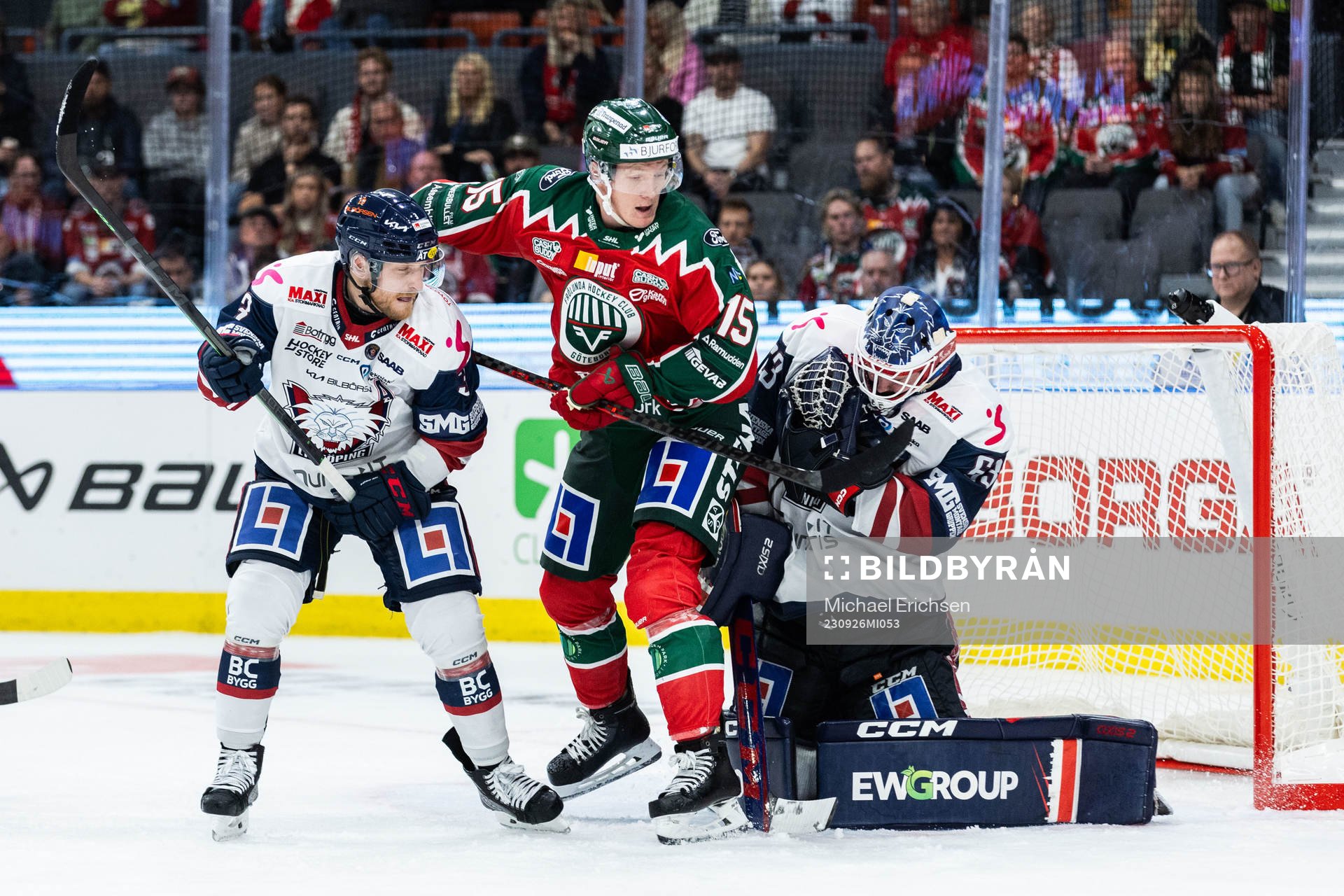Frölundas Gustav Rydahl mot Linköpings Linus Hultström