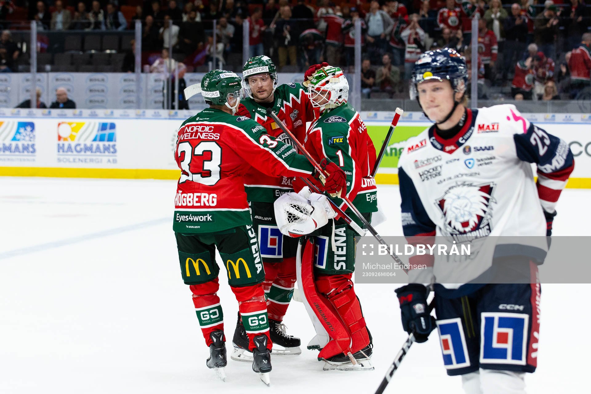 Frölundas Linus Högberg, Carl Klingberg jublar ihop med