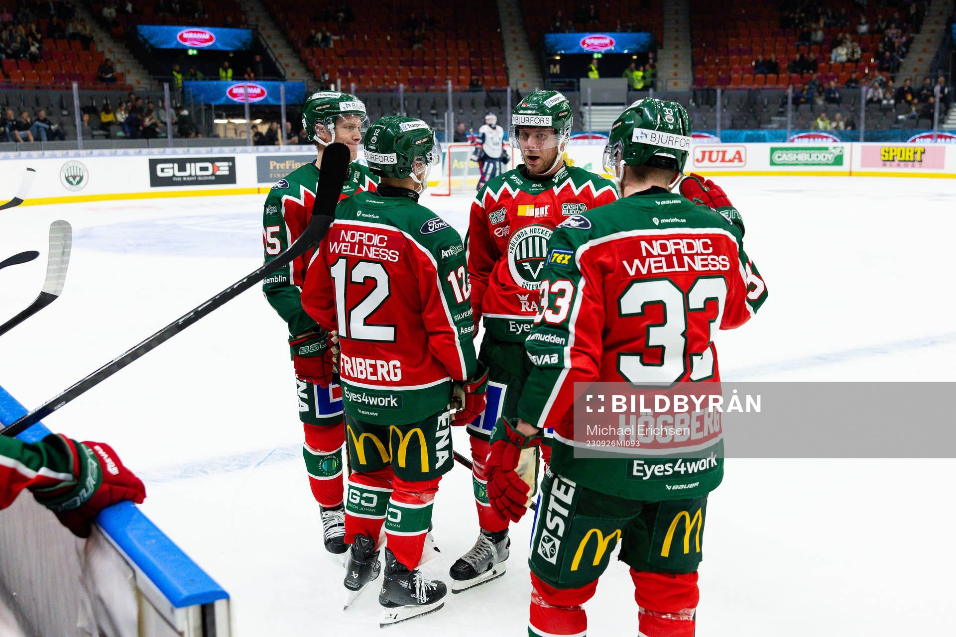 Frölundas Gustav Rydahl, Max Friberg, Christian Folin och