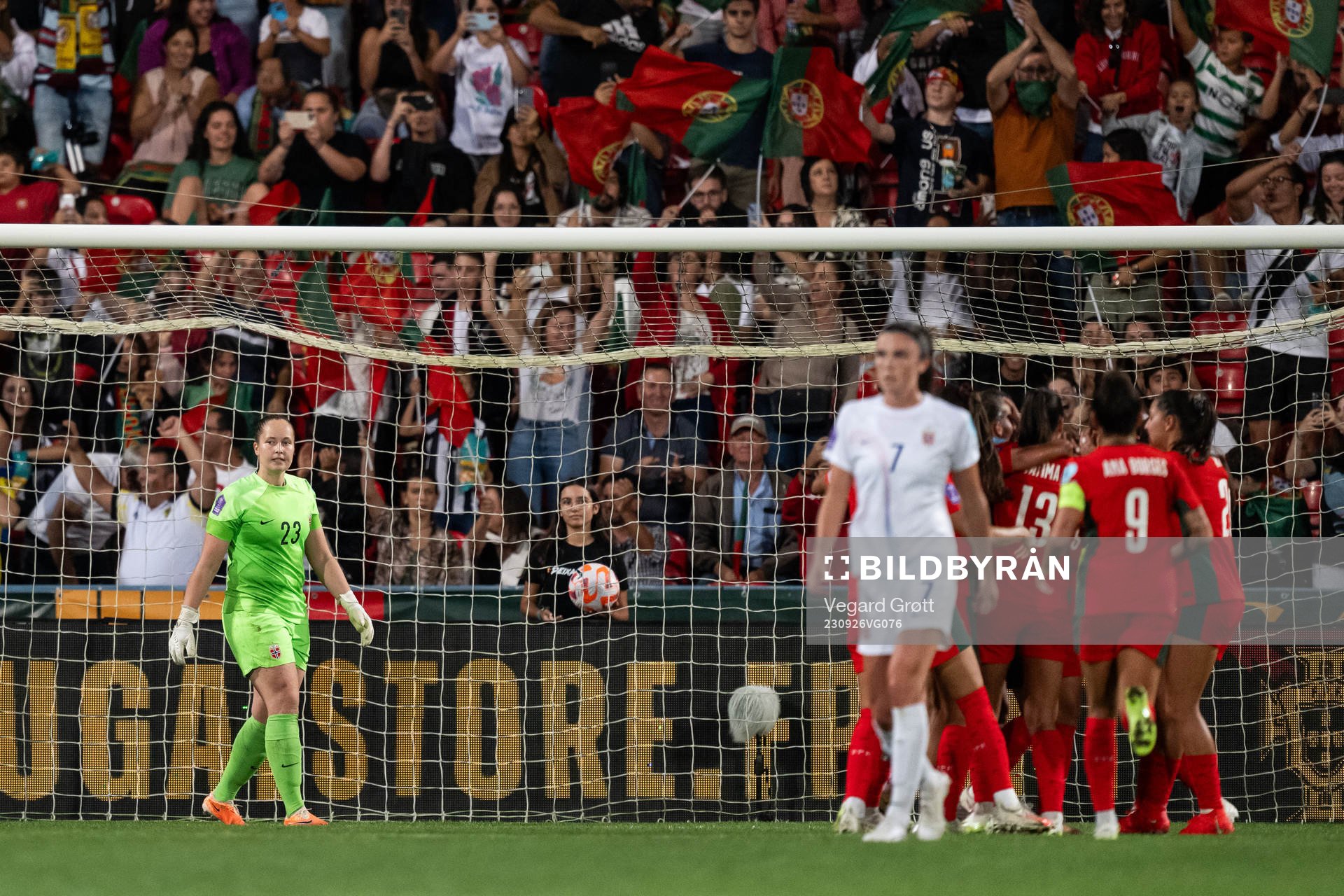 goalkeeper Aurora Mikalsen of Norway looks dejected
