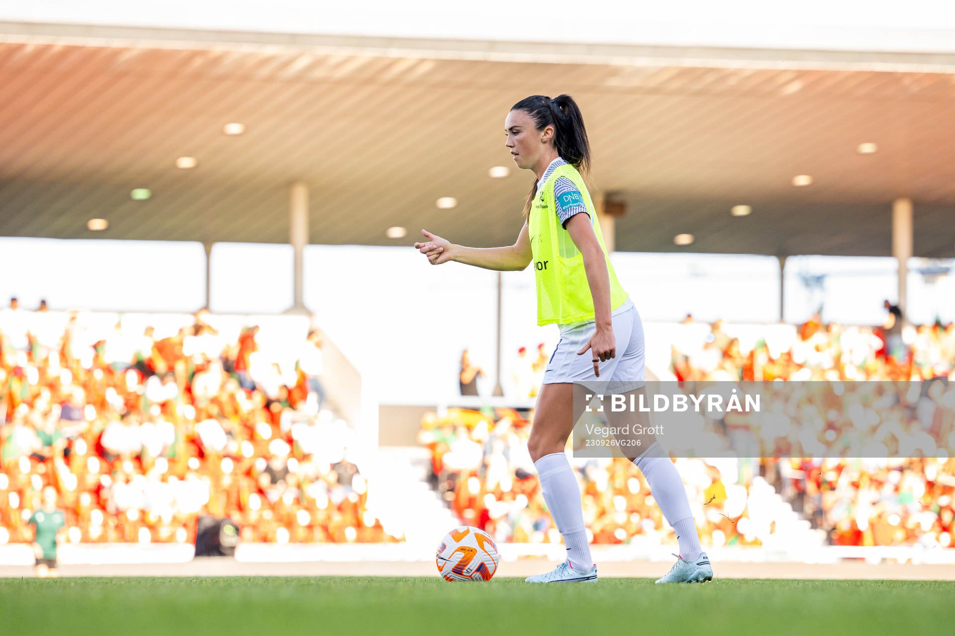 Ingrid Syrstad Engen of Norway warms up