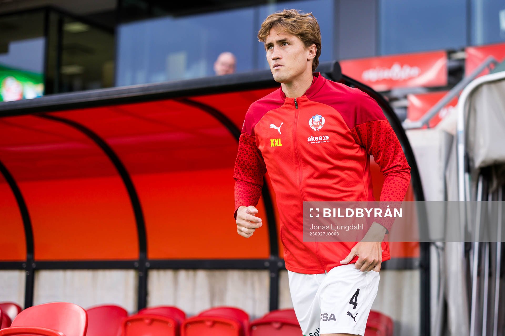 Helsingborgs Thomas Pauck Rogne före fotbollsmatchen i