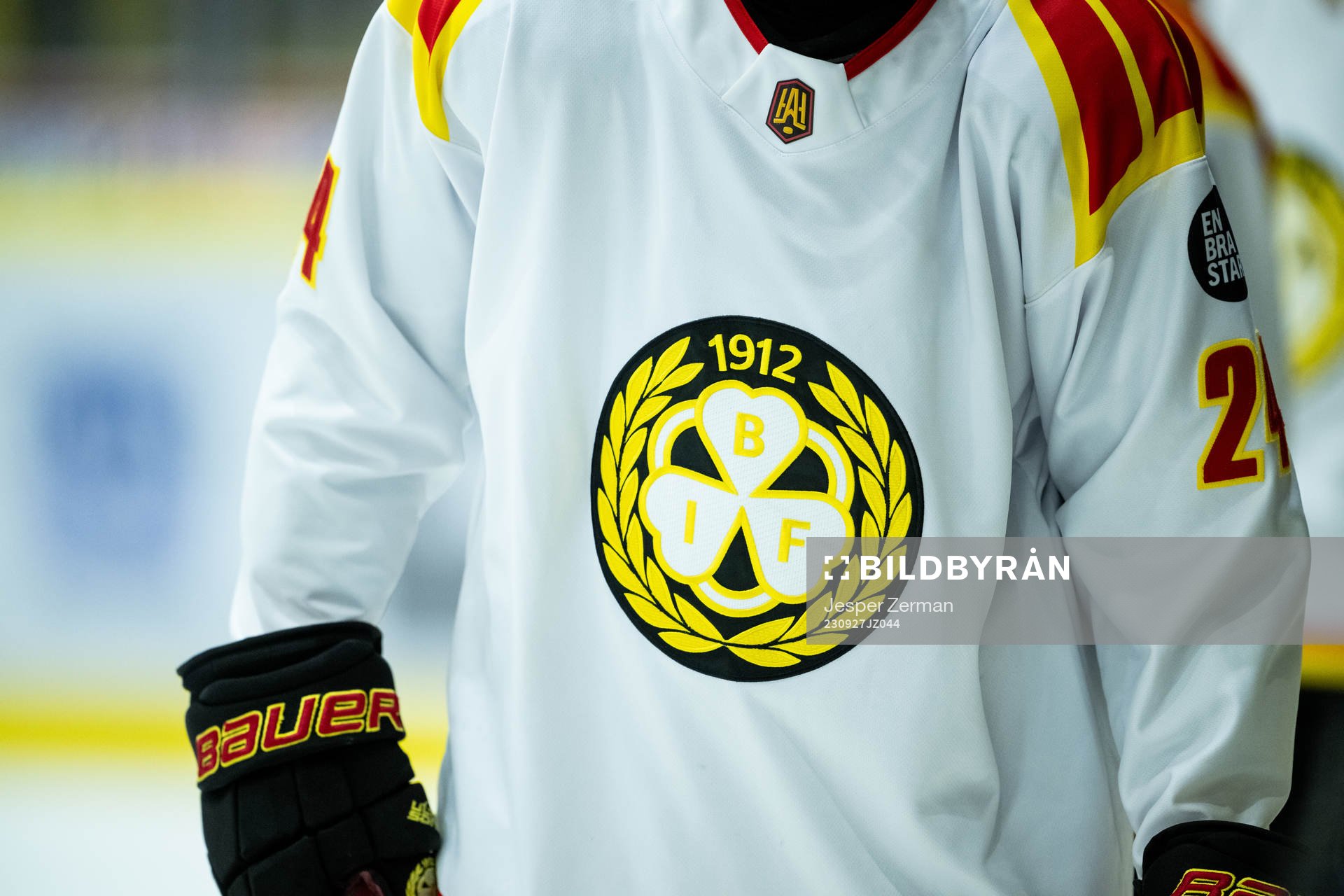 Brynäs emblem på en hockeytröja