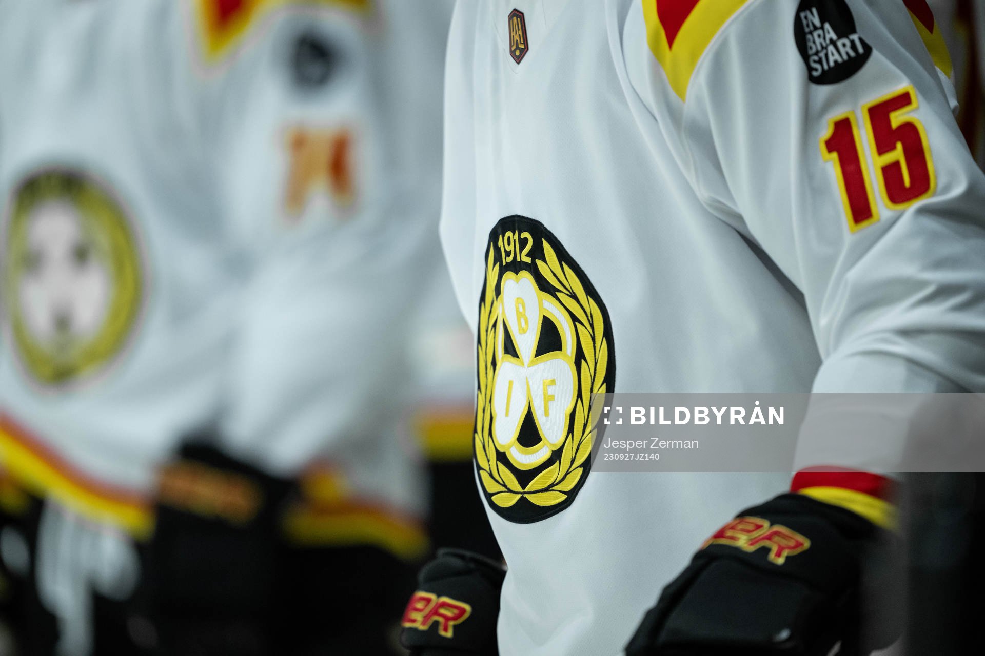 Brynäs emblem på en matchtröja