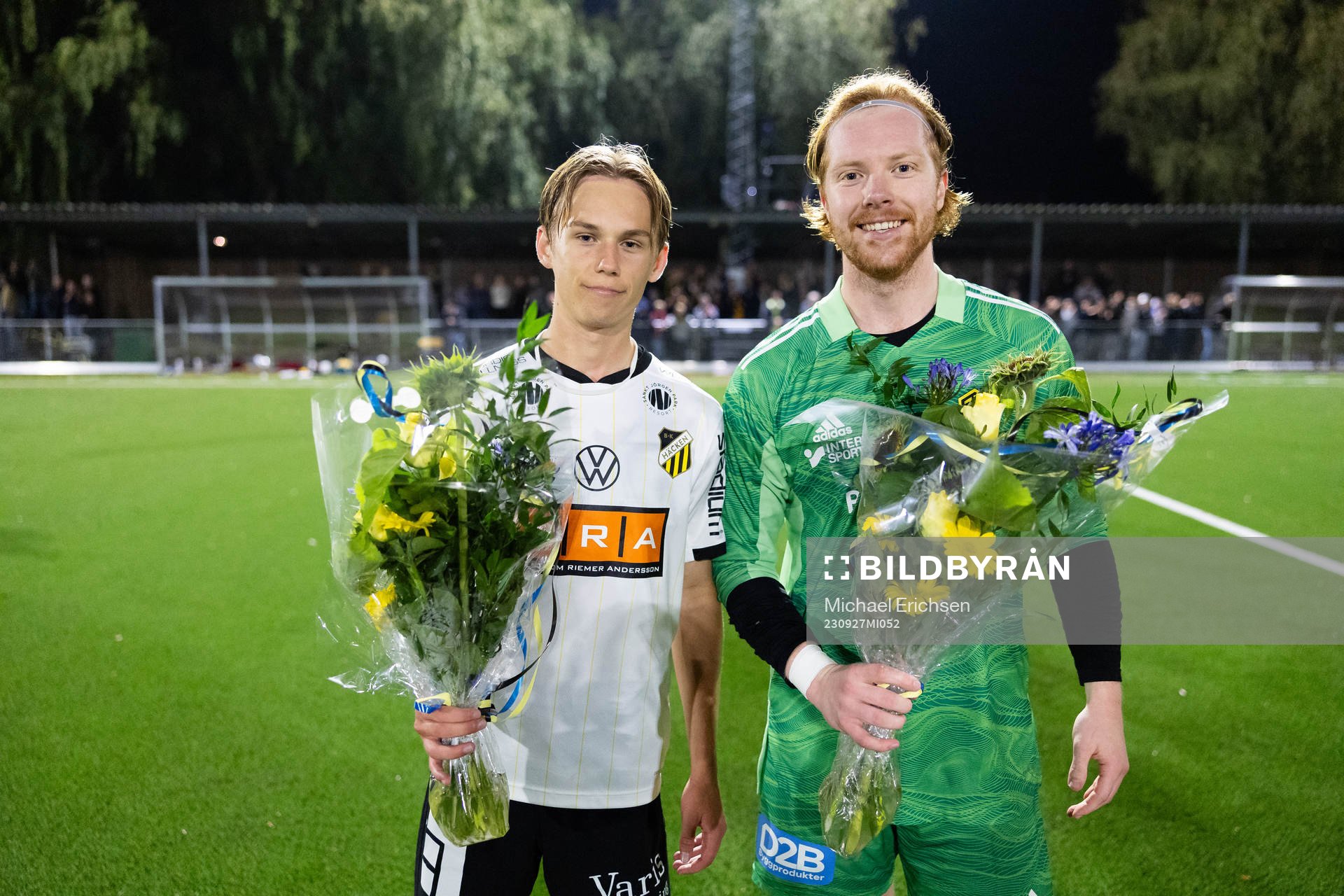 BK Häckens Pontus Dahbo och Jonsereds IFs målvakt