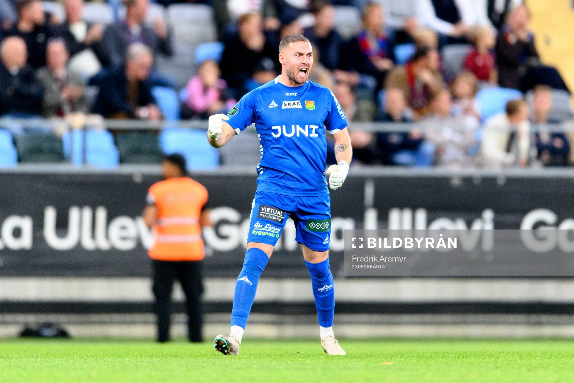 GAIS målvakt Mergim Krasniqi jublar