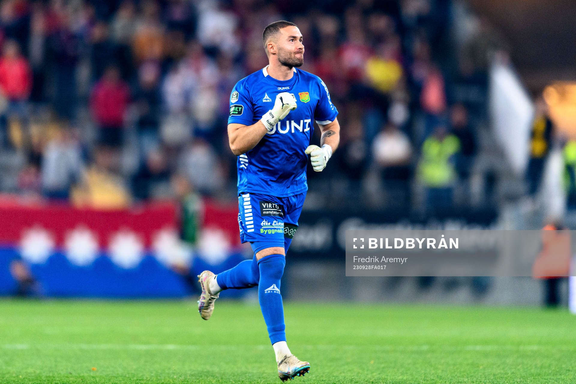 GAIS målvakt Mergim Krasniqi jublar