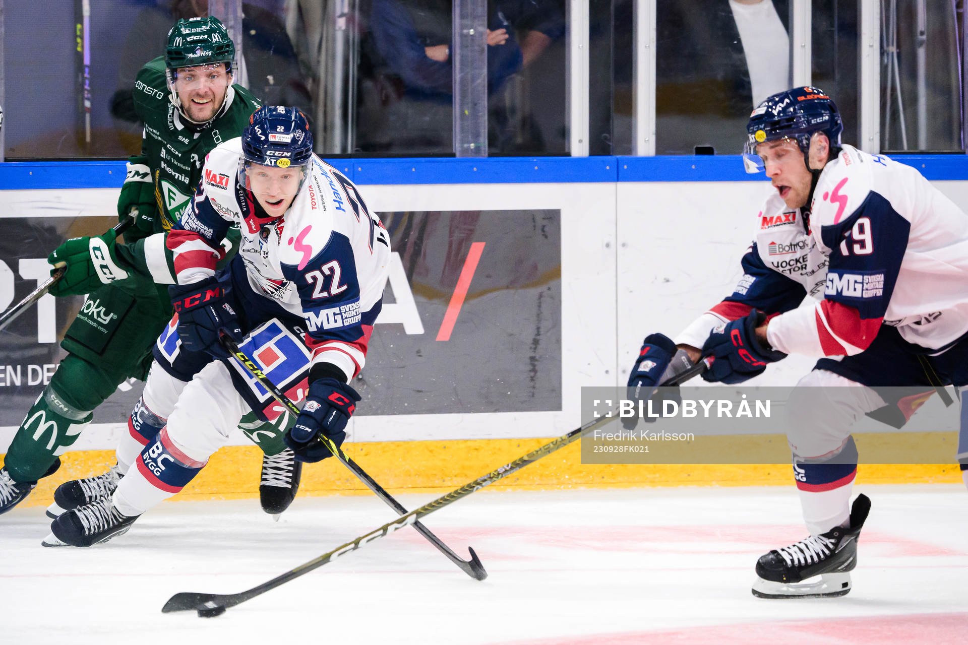 Färjestads Carl Dahlström och Linköpings Vilmos Gallo