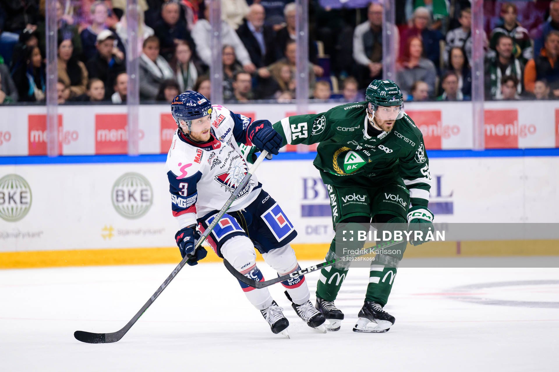 Linköpings Linus Hultström och Färjestads August Tornberg