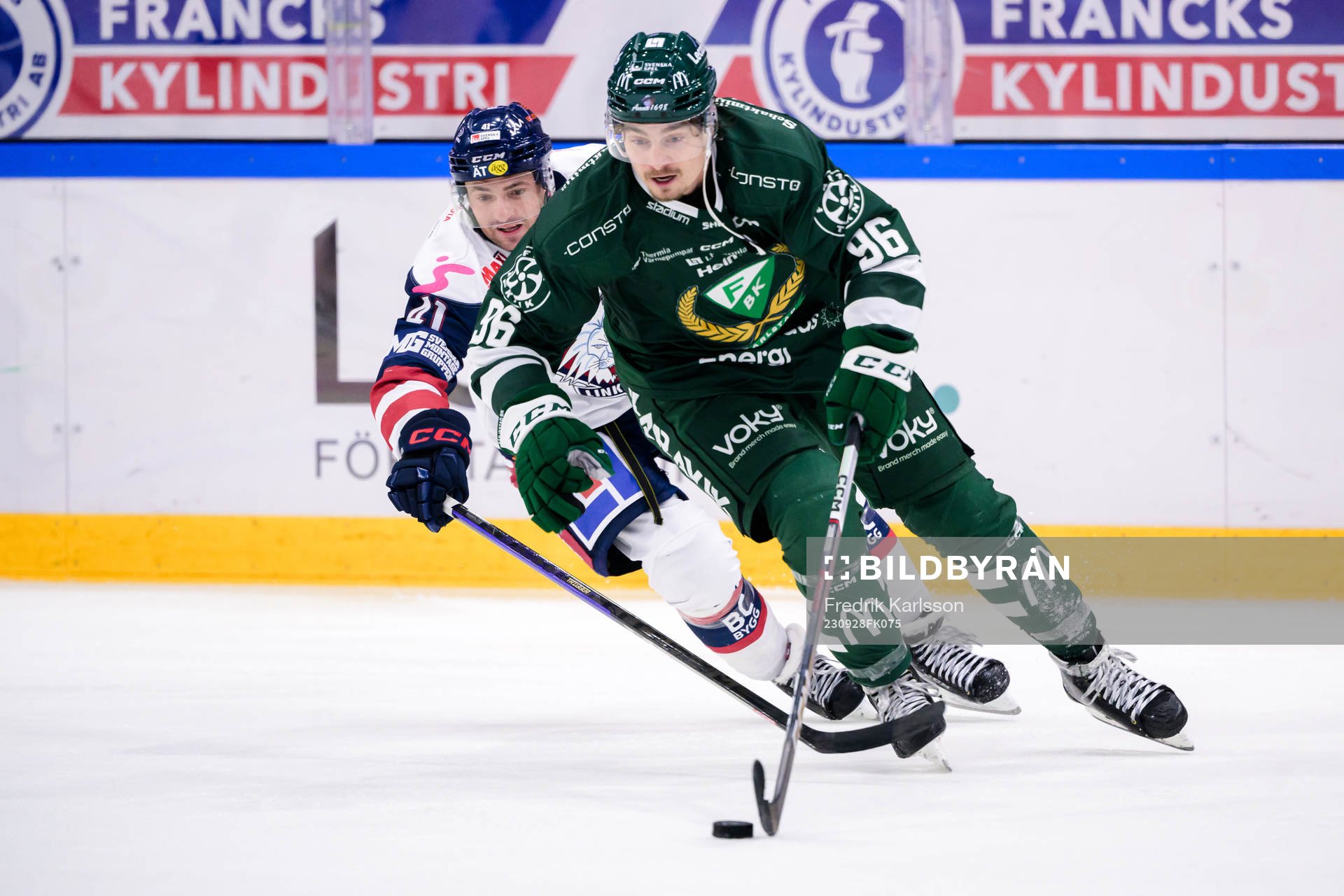 Linköpings Broc Little och Färjestads David Tomasek