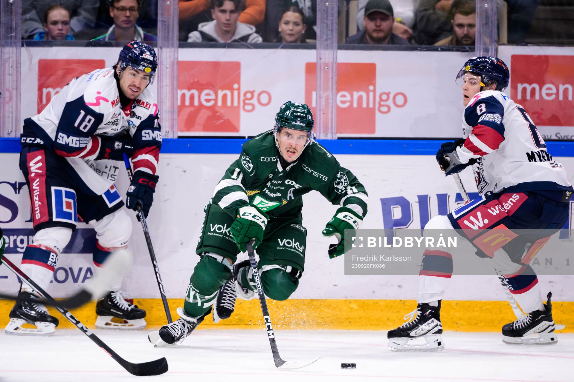 Linköpings Remi Elie, Färjestads Joakim Nygård och