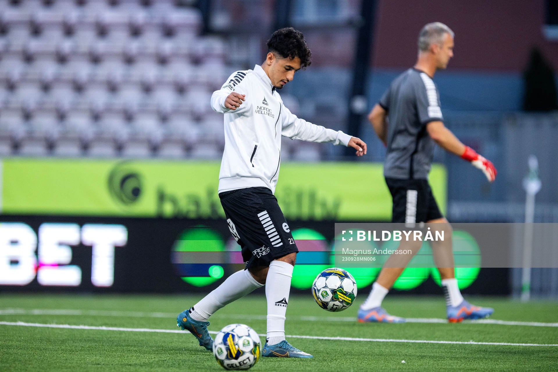 Örebros Elias Barsoum på uppvärmningen