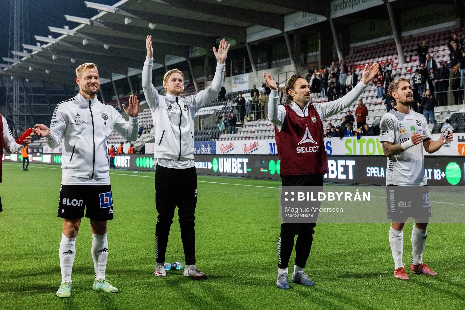 Örebros Sebastian Crona, Kalle Holmberg, Kevin Walker och