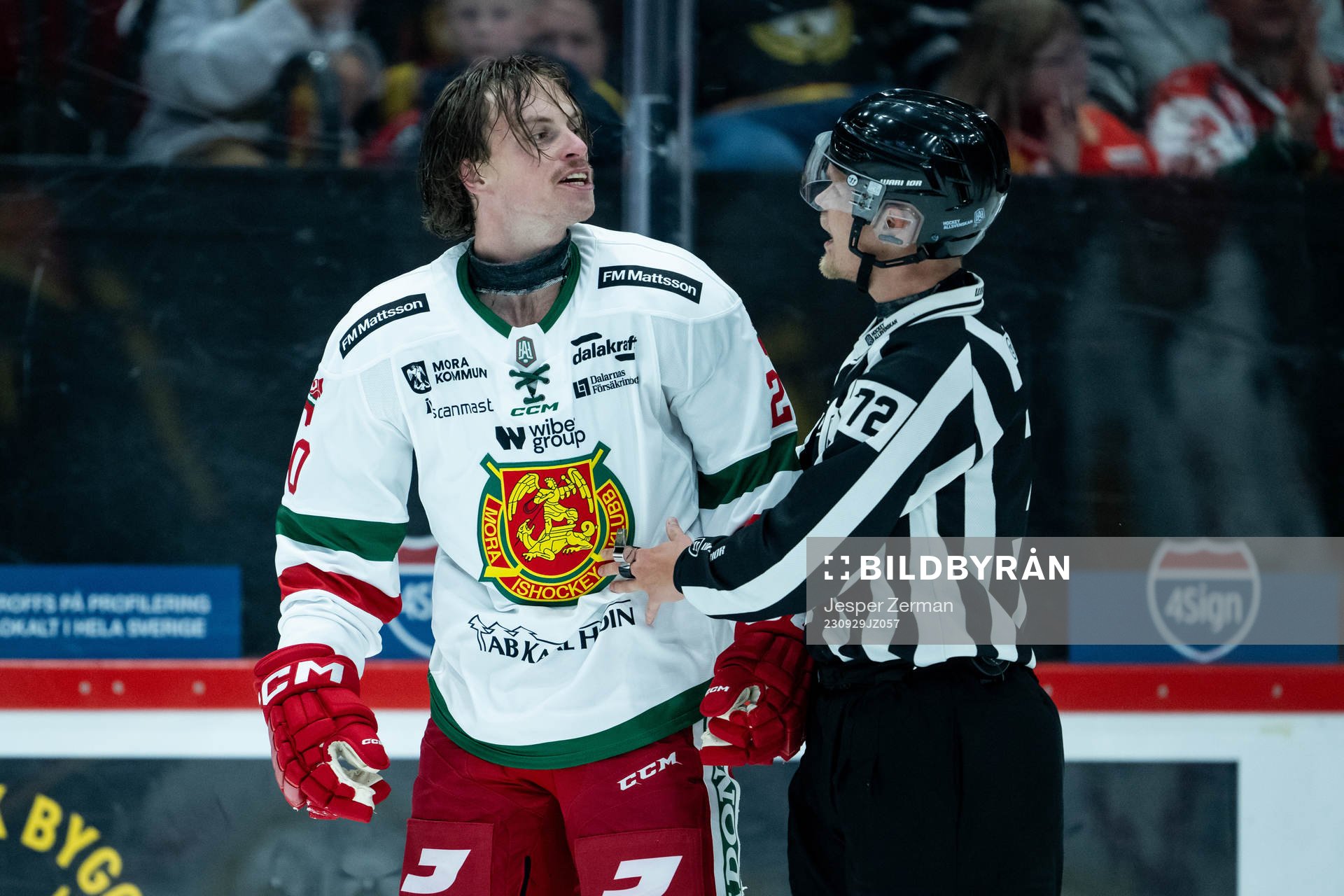 Moras Gustav Willman-Borvik reagerar mot Brynäs Jack