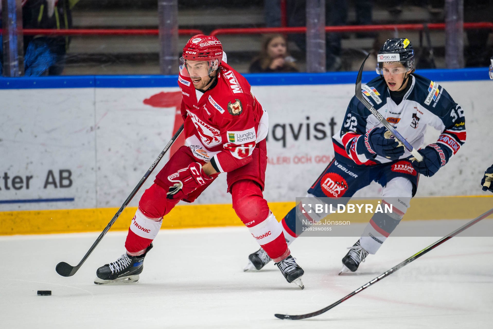 Troja/Ljungbys Mattias Persson och Halmstads Ludvig Wulff