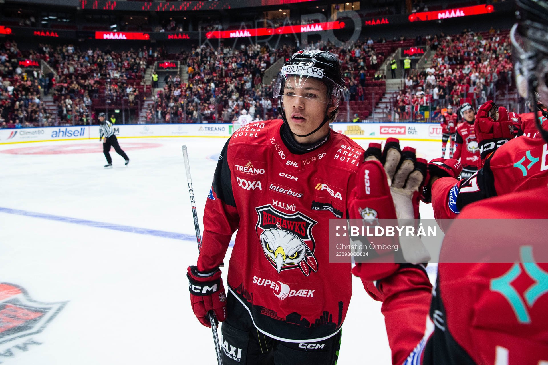 Malmö Redhawks Anton Wahlberg jublar