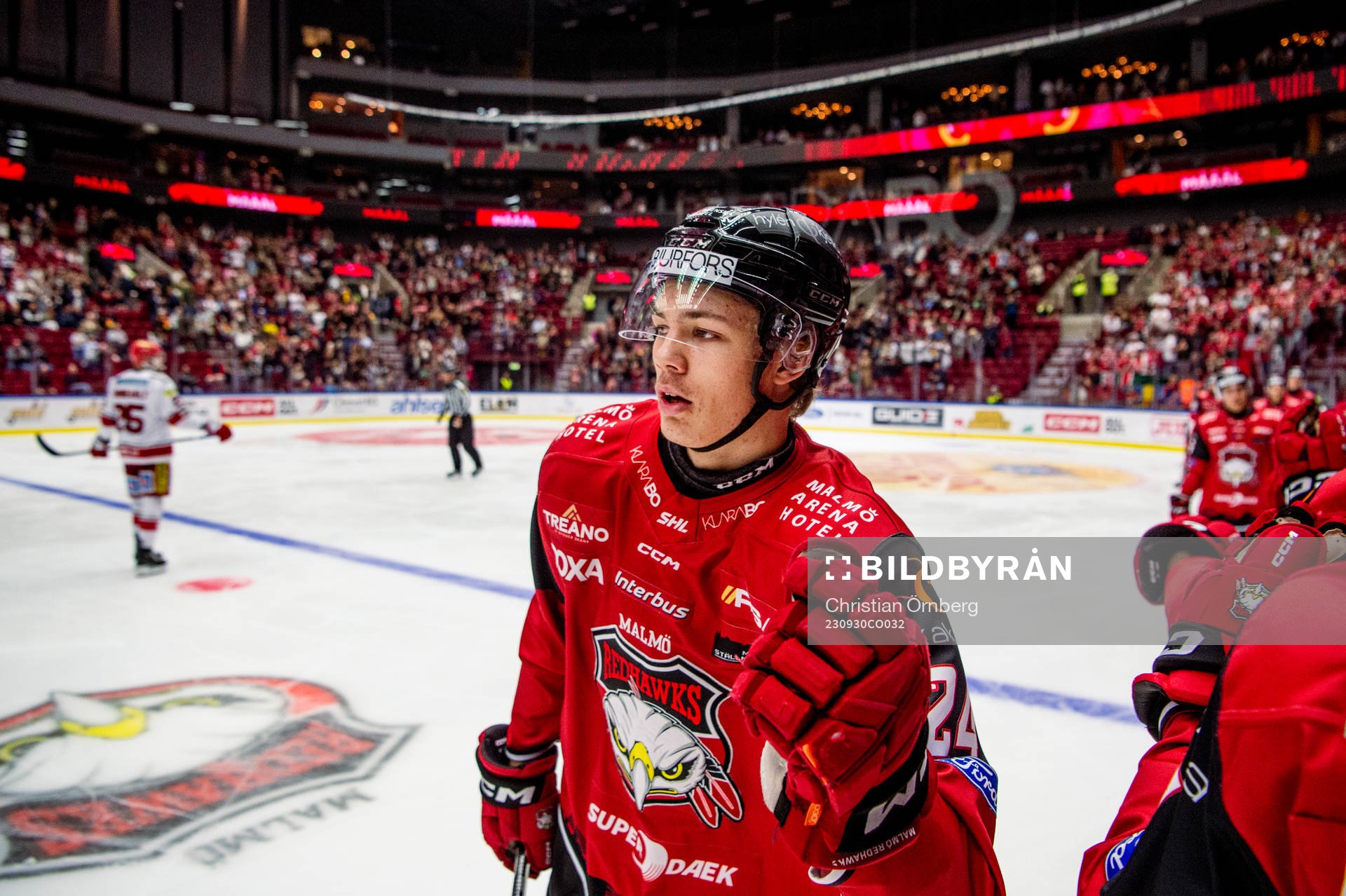 Malmö Redhawks Anton Wahlberg jublar
