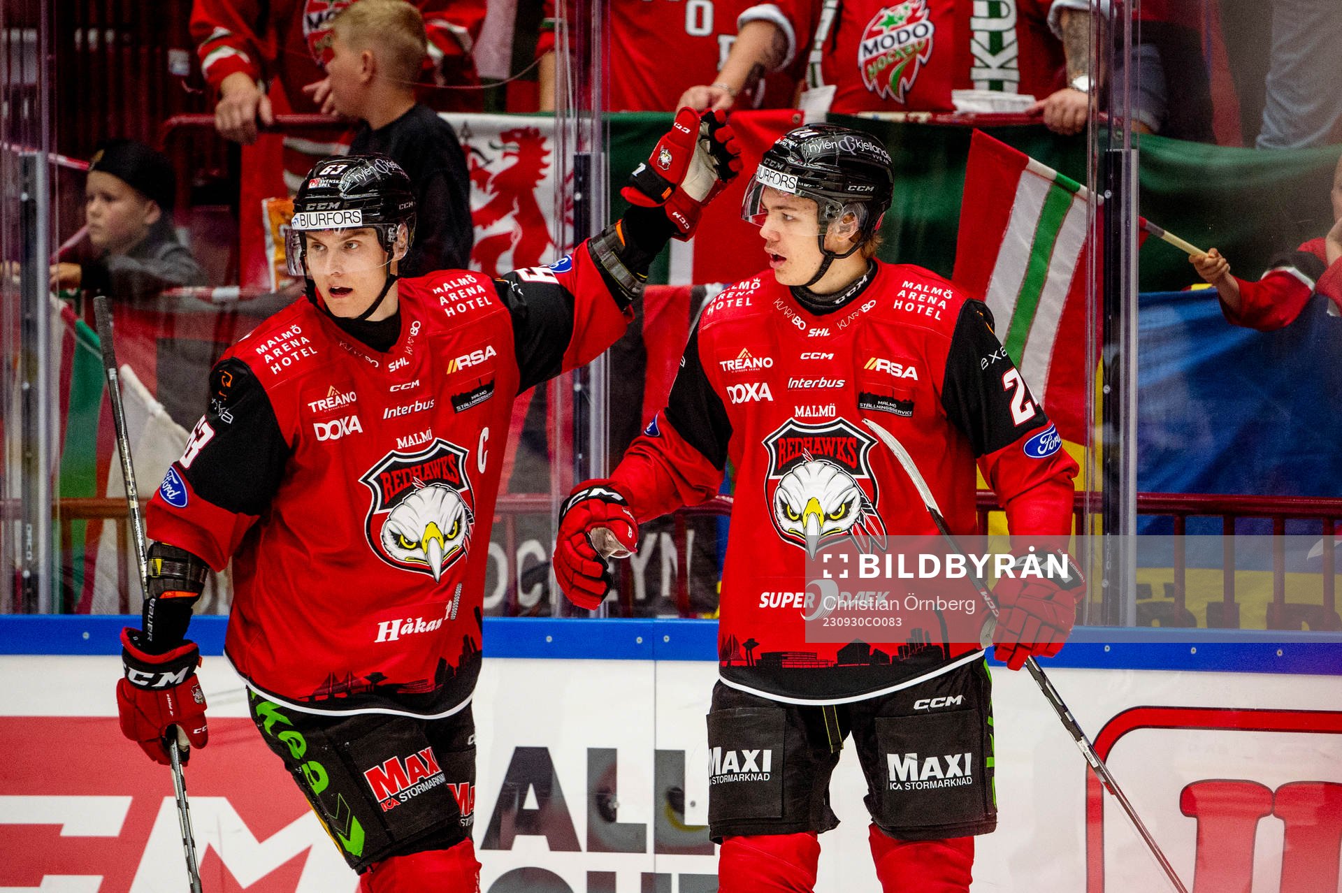 Malmö Redhawks Anton Wahlberg jublar