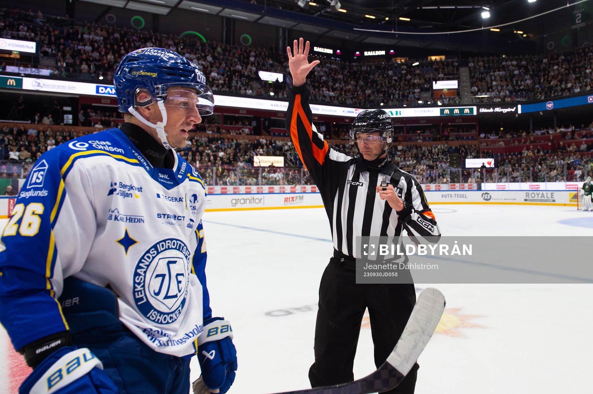 Domare Mikael Andersson och Leksands Patrik Noren