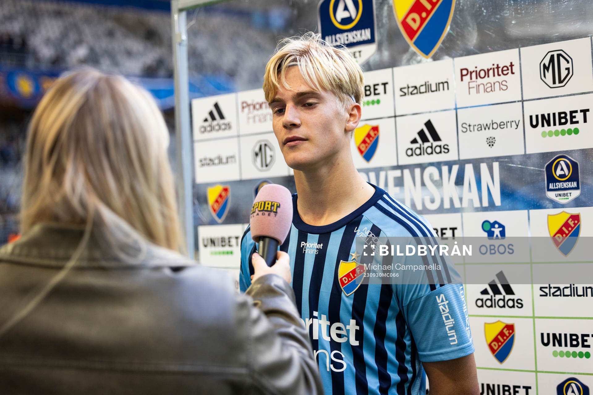 Djurgårdens Lucas Bergvall intervjuades
