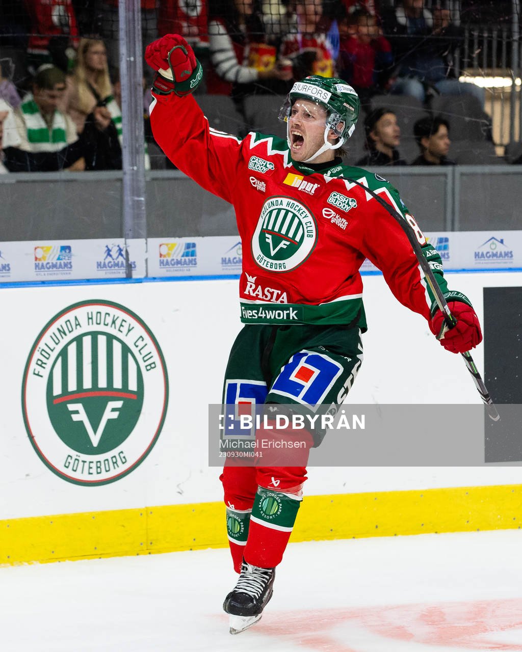 Frölundas Erik Thorell jublar