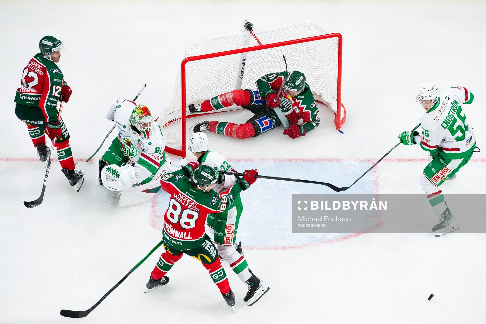 Frölundas Max Friberg, Erik Borg, Malte Strömwall mot