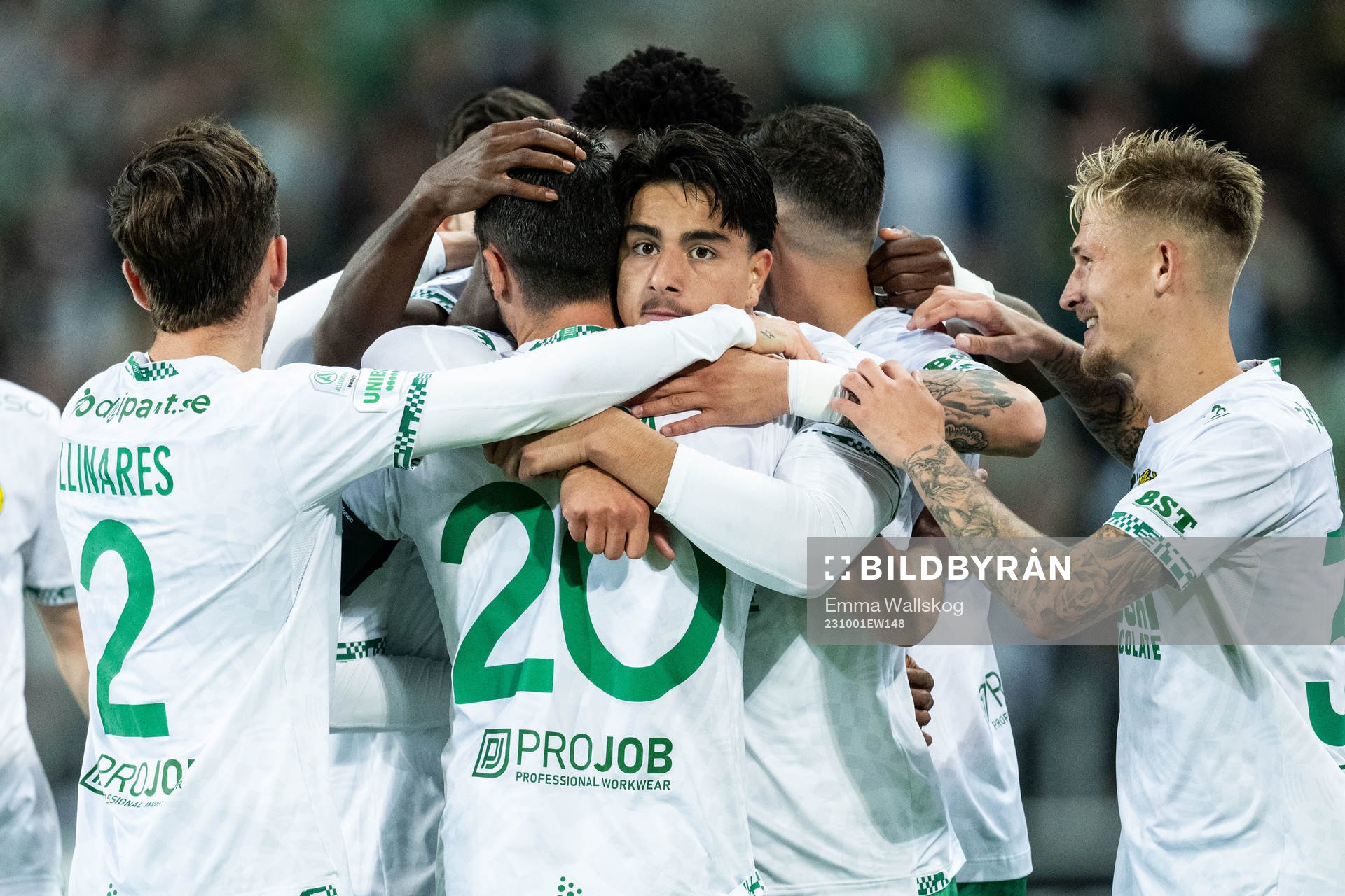 Hammarbys Jusef Erabi och Nahir Besara jublar med