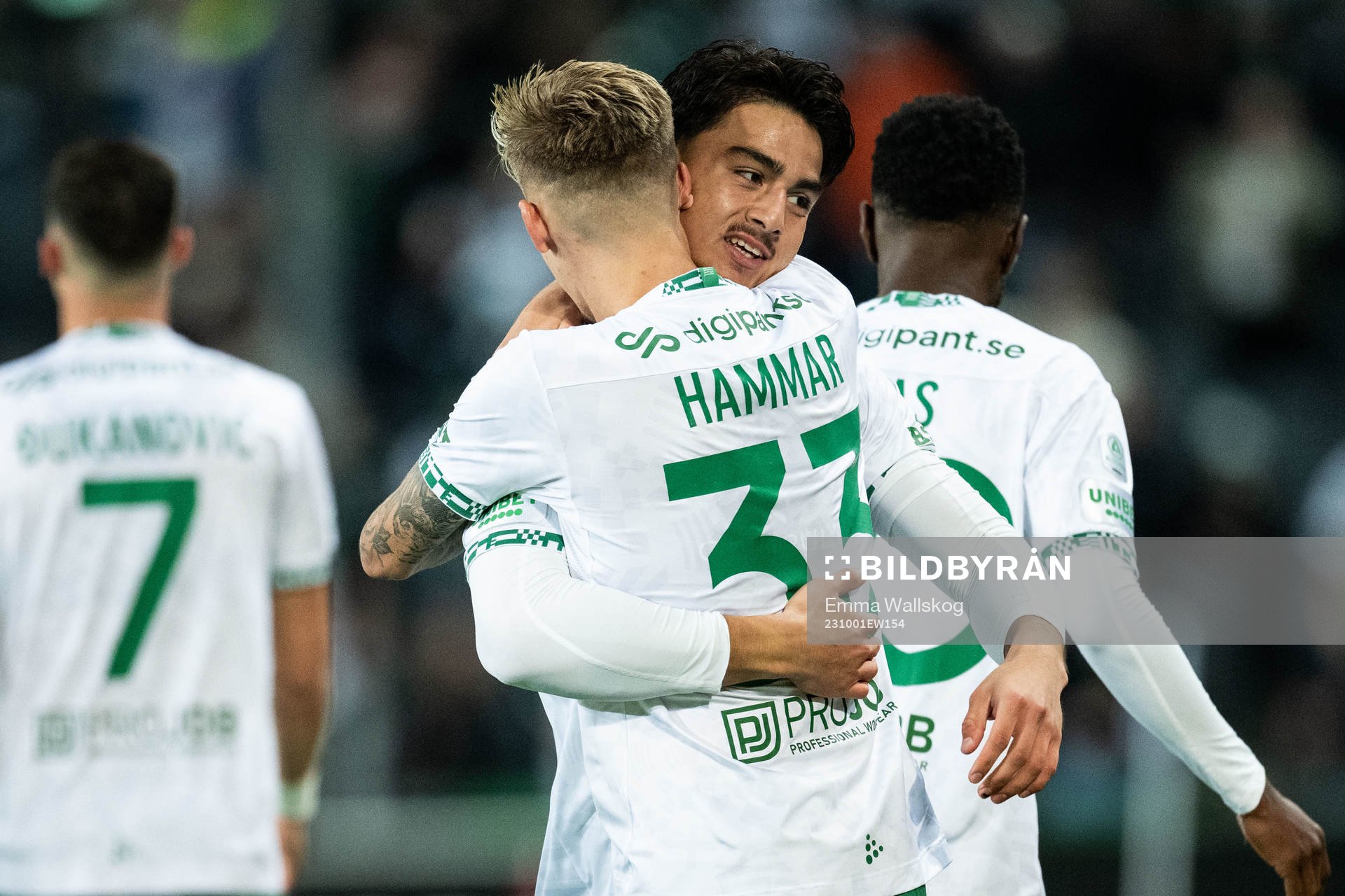 Hammarbys Jusef Erabi och Fredrik Hammar jublar