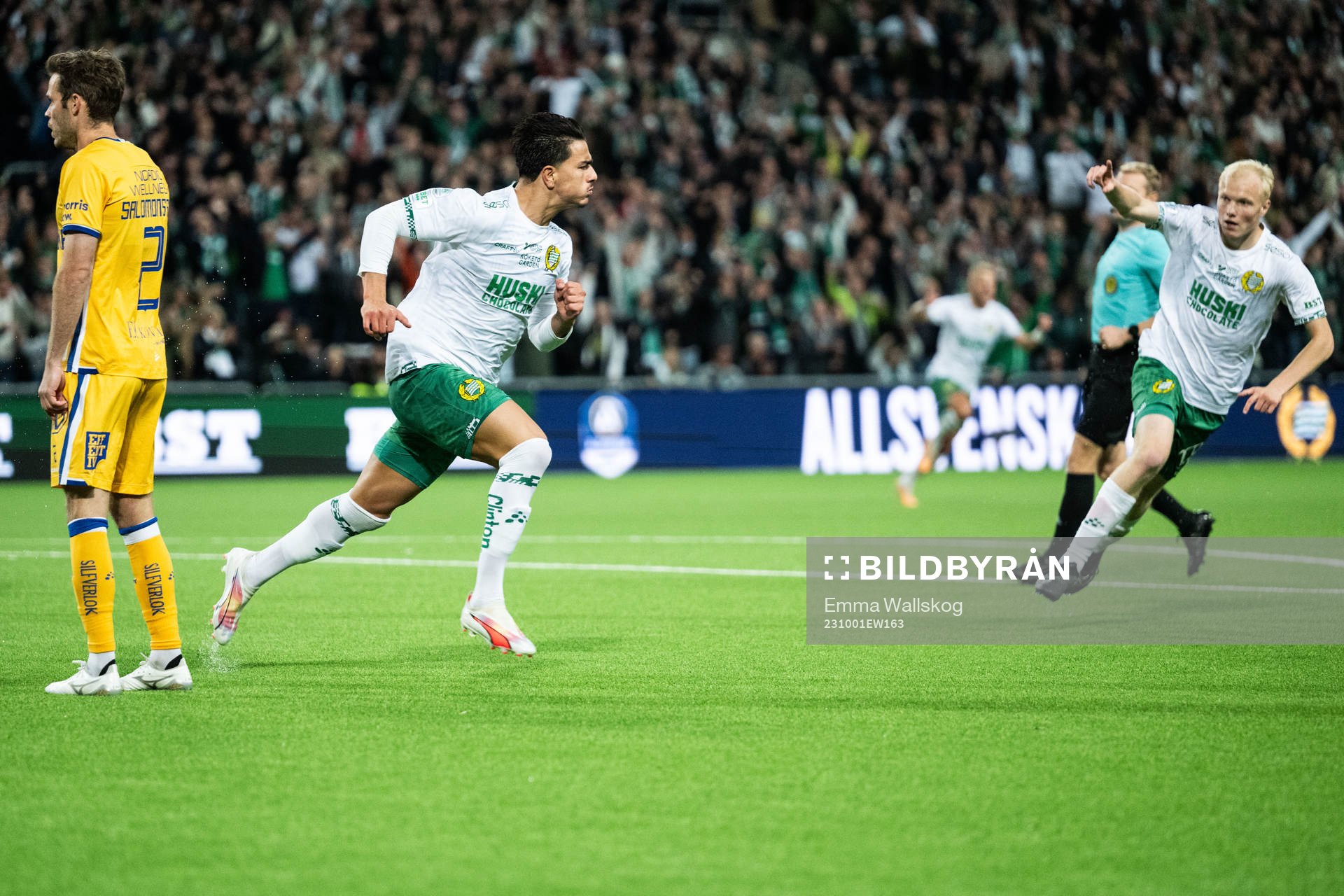 Hammarbys Jusef Erabi och Marcus Rafferty jublar
