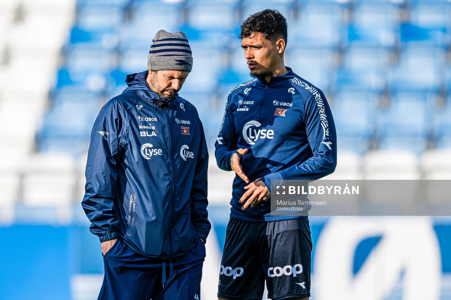 Bjarte Lunde Aarsheim, head coach of Viking, and David