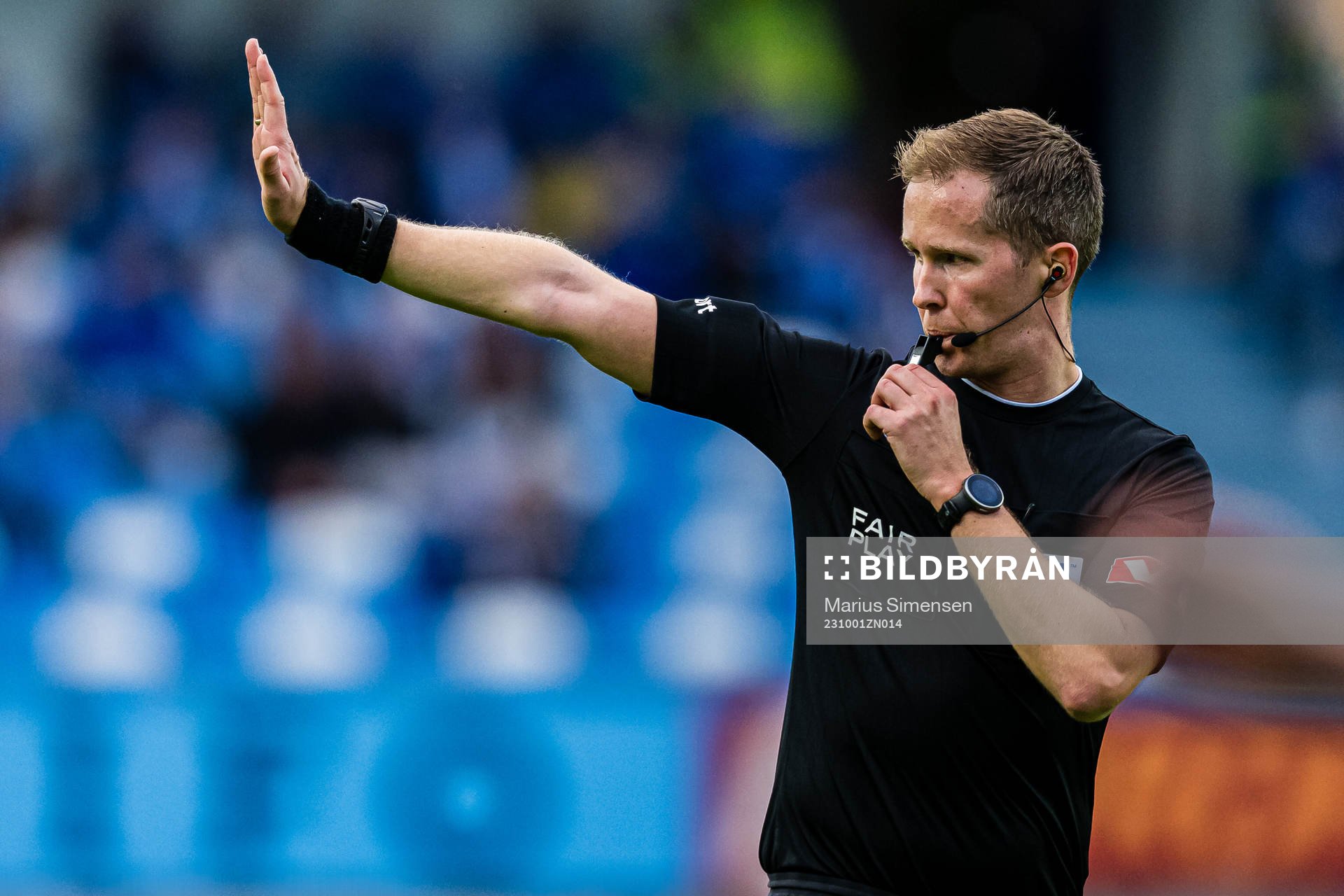 Kristoffer Hagenes, referee, during the Eliteserien match between Molde and Viking on October 1, 2023 in Molde.
