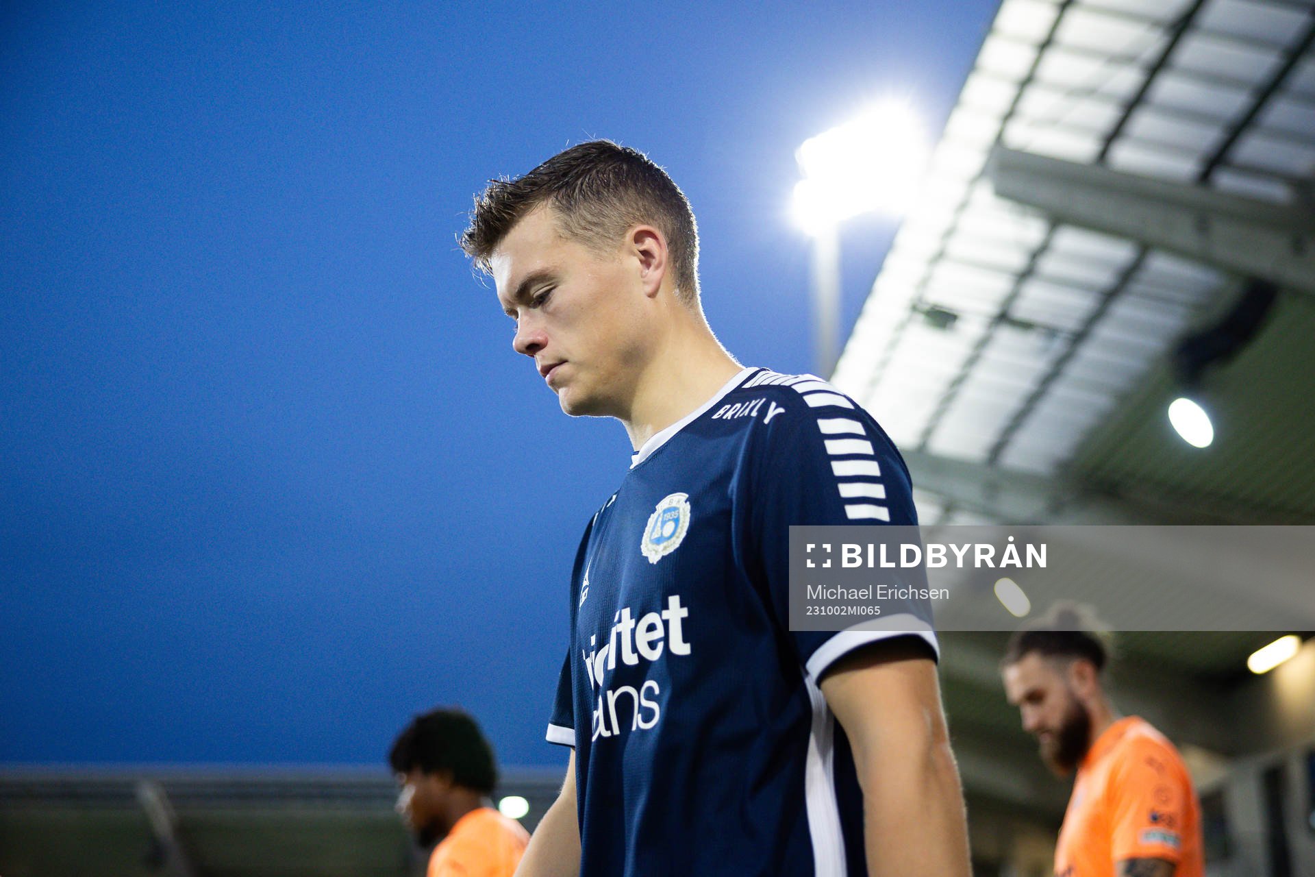 Utsiktens Albin Skoglund innan fotbollsmatchen i Superettan