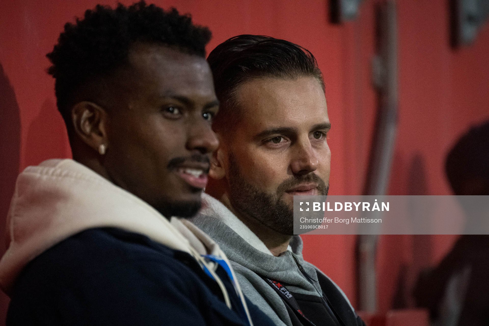 Helsingborgs Bernardo Vilar och tf sportchef Mikael Dahlberg