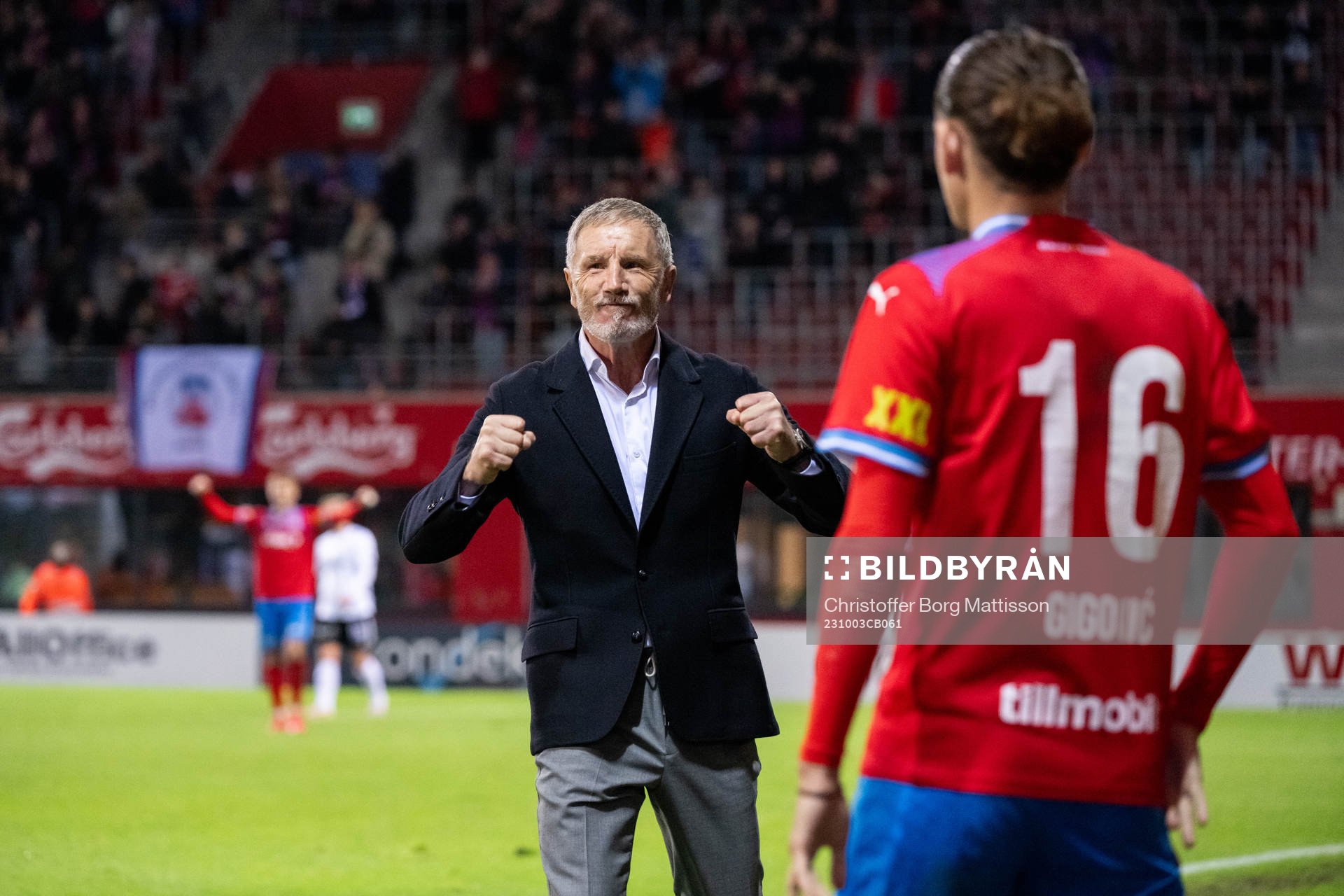 Helsingborgs tränare Stuart Baxter jublar
