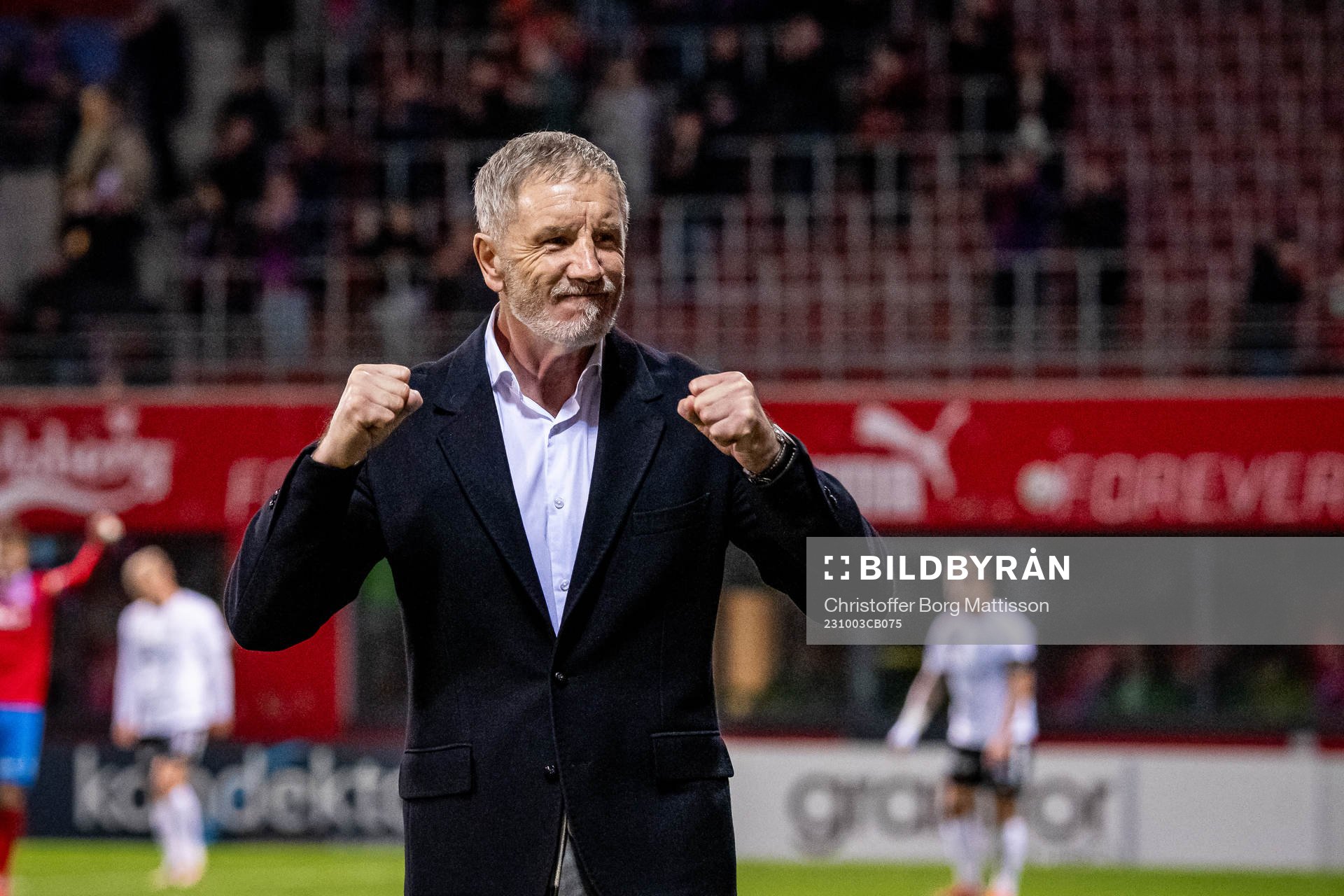 Helsingborgs tränare Stuart Baxter jublar