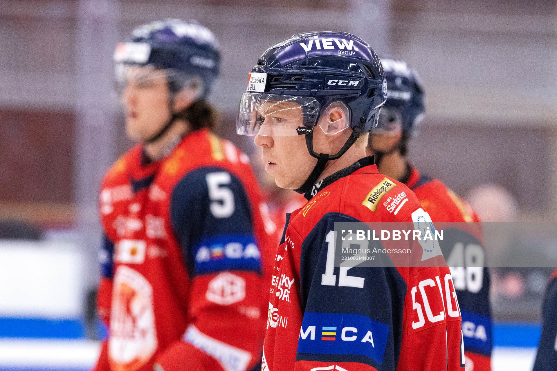 Västerviks Anton Schagerberg på uppvärmningen