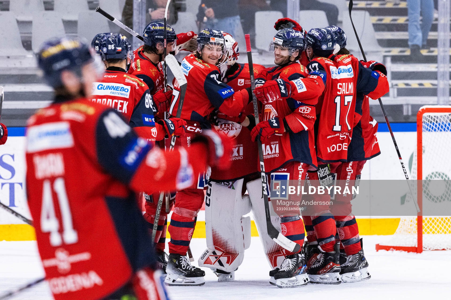 Västerviks spelare jublar