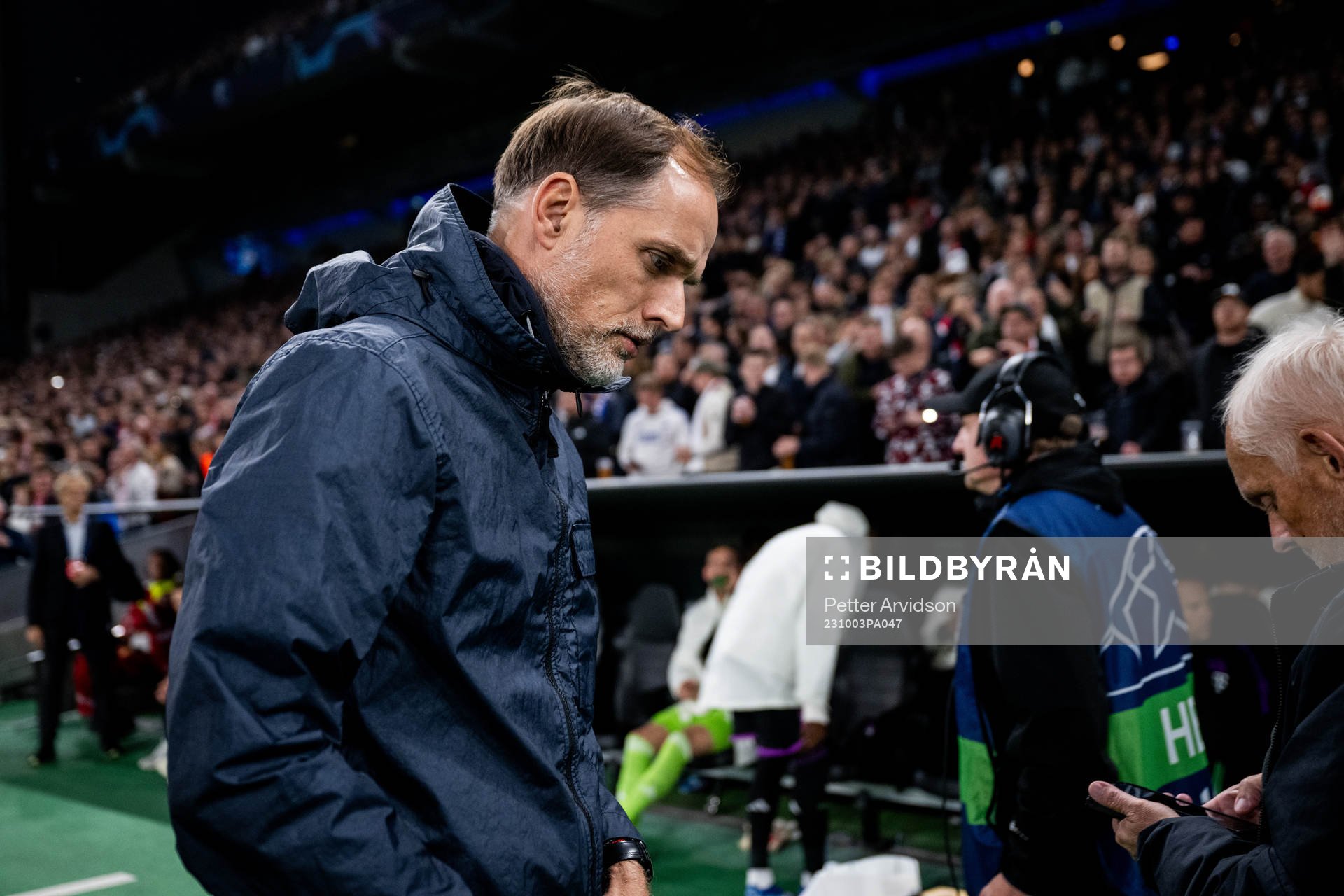 head coach Thomas Tuchel of Bayern Munich during the UEFA Champions League football match between FC Copenhagen and Bayern Munich on October 3, 2023 in Köpenhamn.