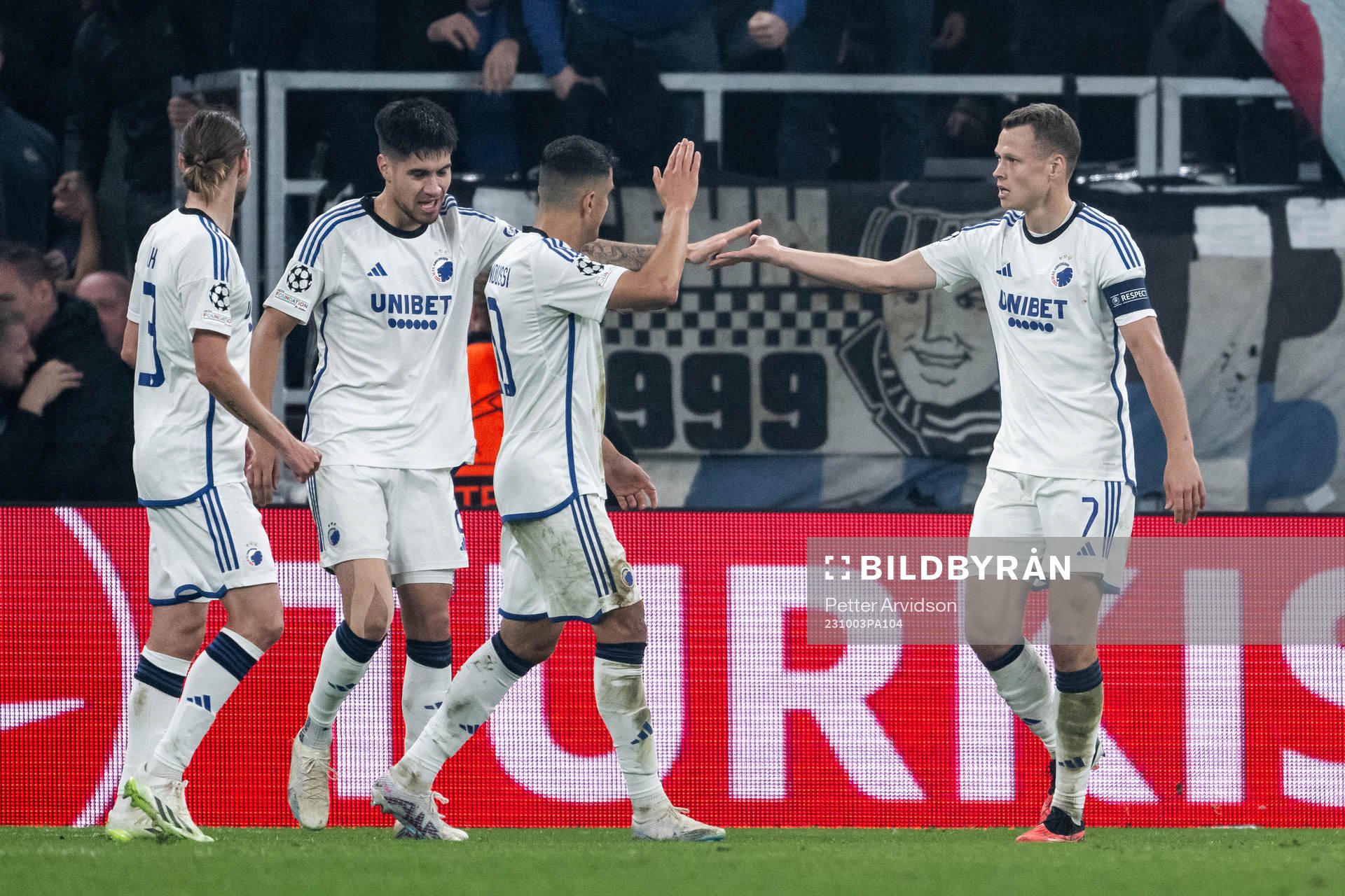 Viktor Claesson of Copenhagen celebrate with teammates