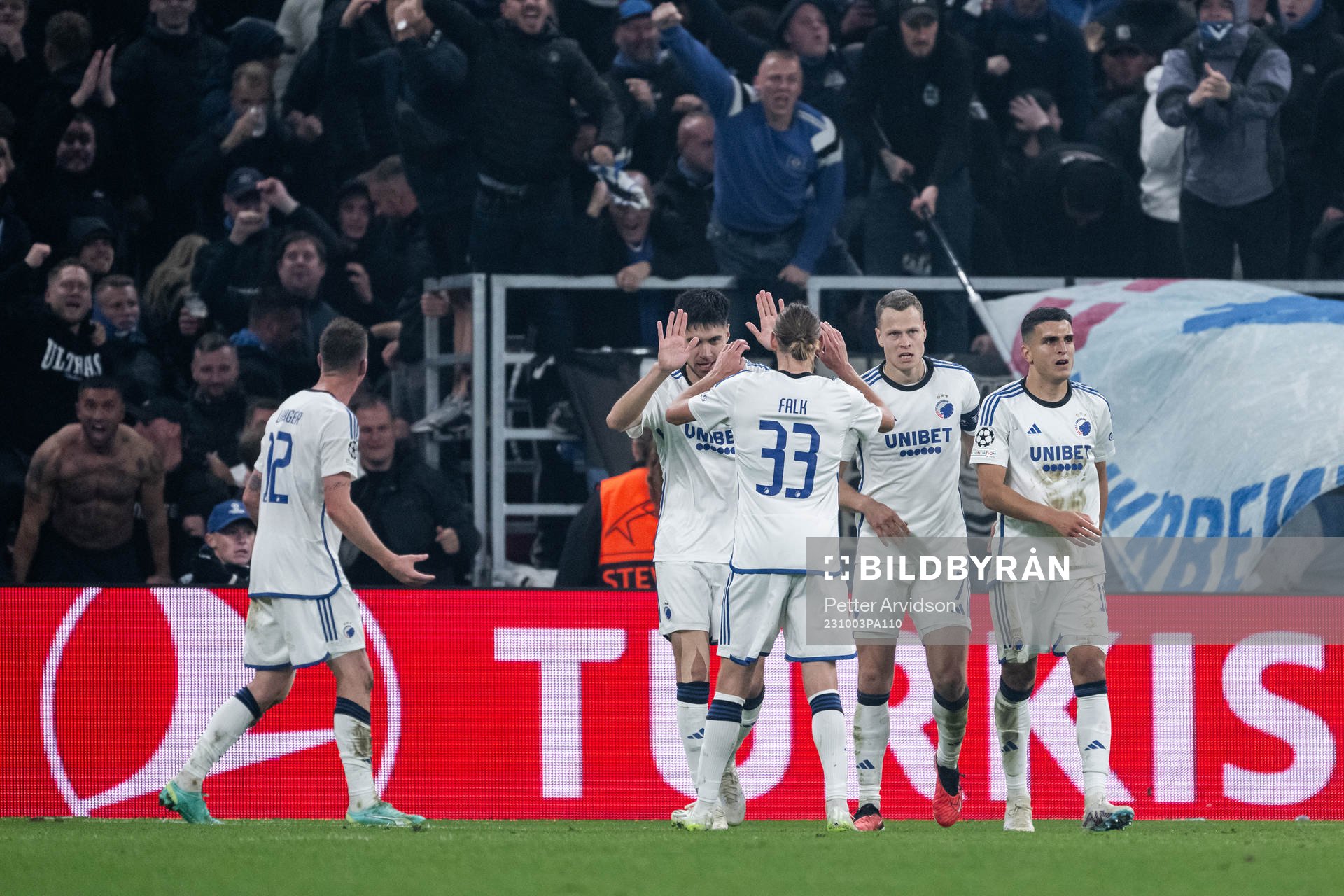 Viktor Claesson of Copenhagen celebrate with teammates